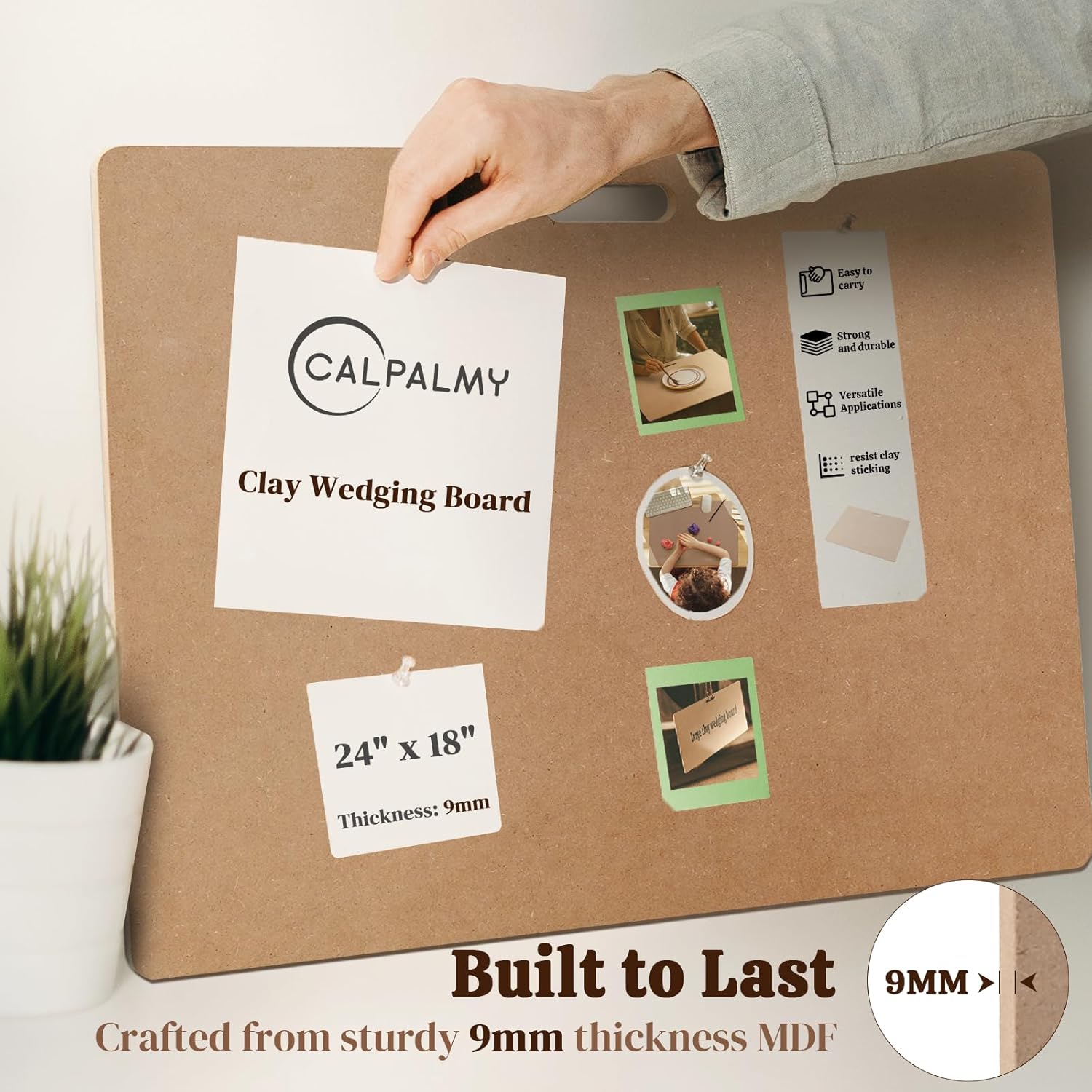 Clay Wedging Board with Convenient Built-in Handle - 24 x 18