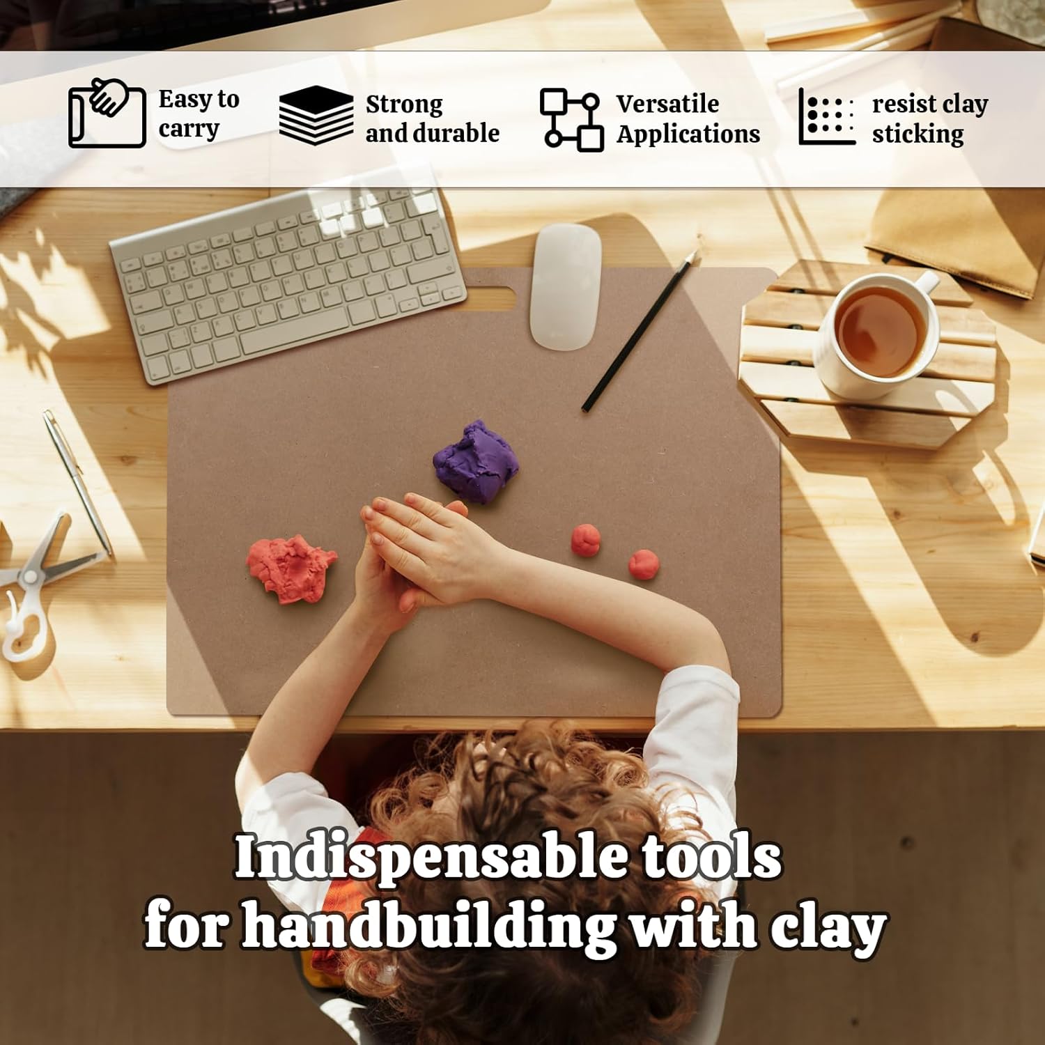 Clay Wedging Board with Convenient Built-in Handle - 24 x 18