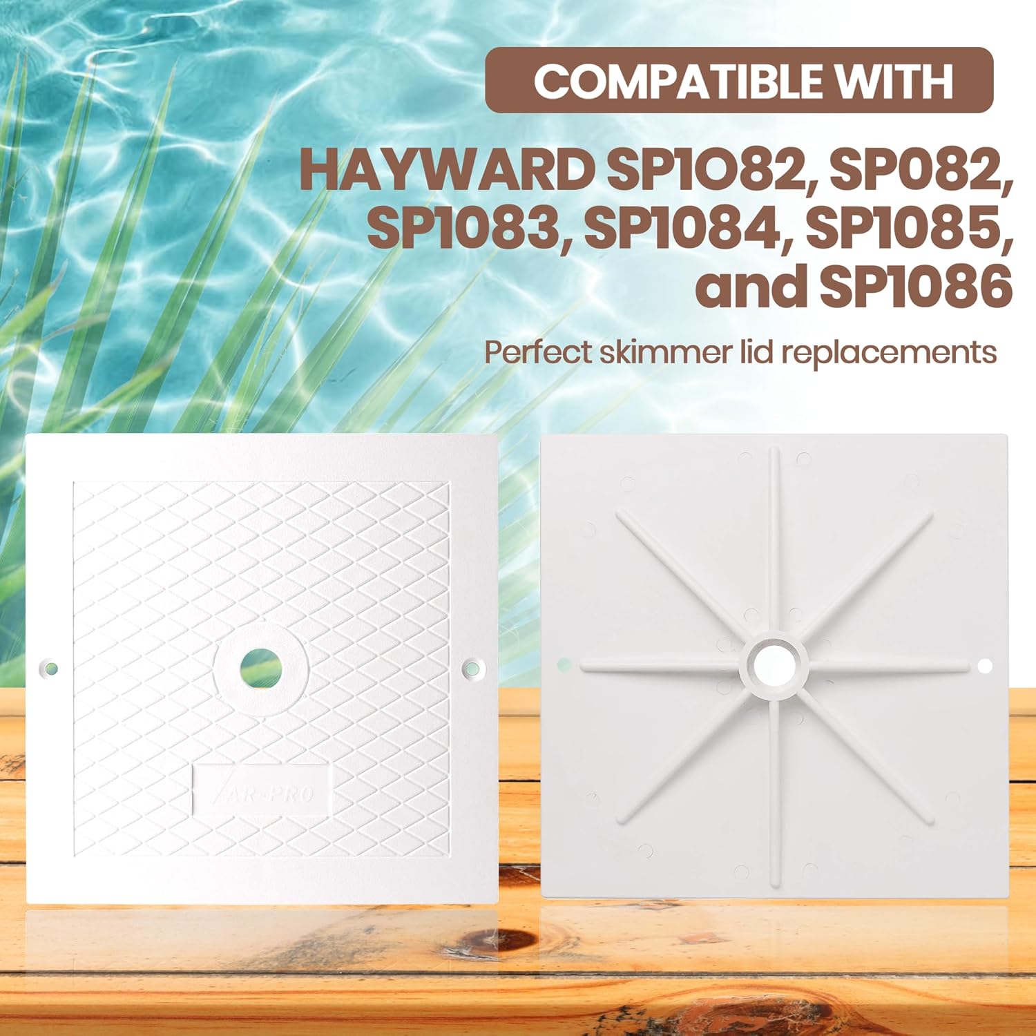 (2-Pack) The Exact 10'' Skimmer Lid Replacement | Compatible with Hayward SPX1082E, SP082, 1083, 1084,1085, and SP1086 | Made of Heavy-Duty Plastic and Fits Perfect Like A Glove - Image 3