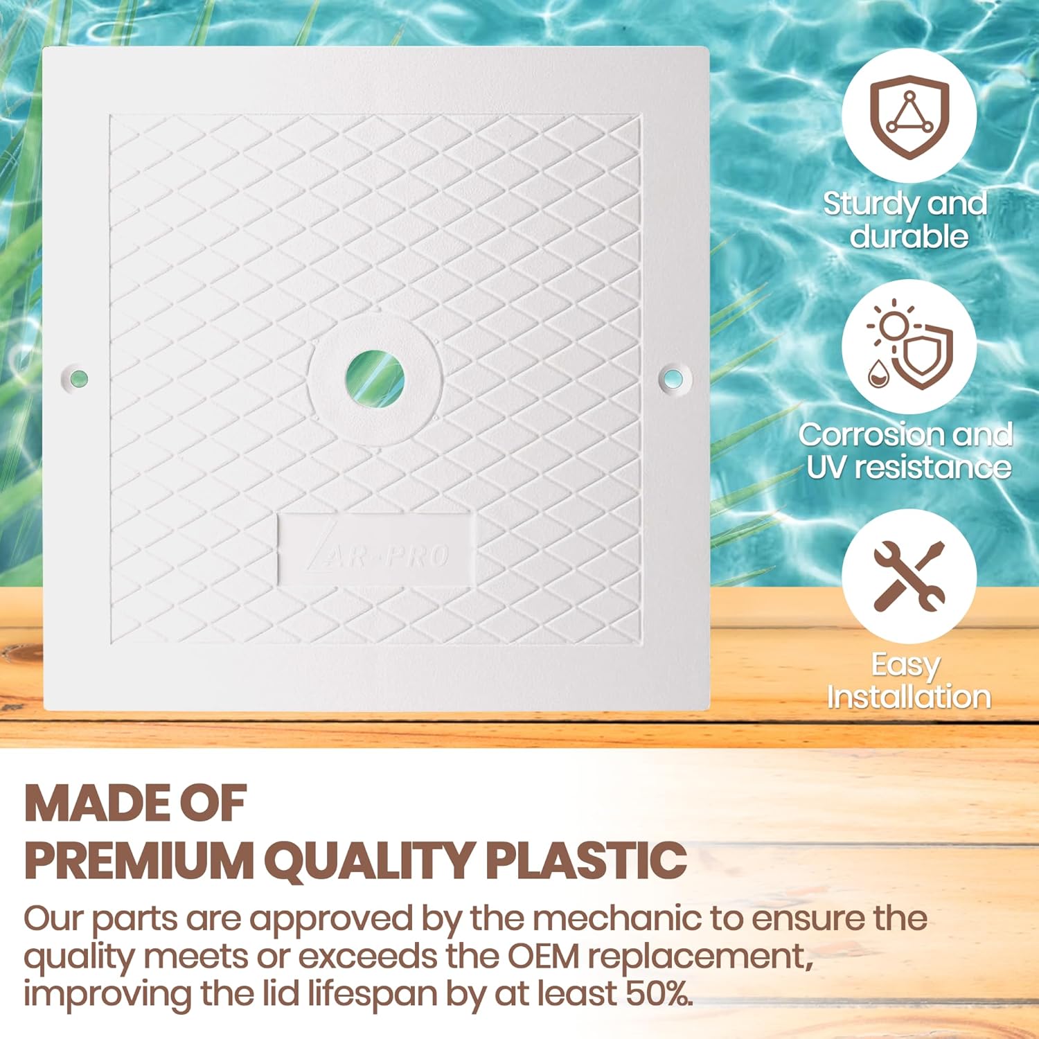 (2-Pack) The Exact 10'' Skimmer Lid Replacement | Compatible with Hayward SPX1082E, SP082, 1083, 1084,1085, and SP1086 | Made of Heavy-Duty Plastic and Fits Perfect Like A Glove - Image 4