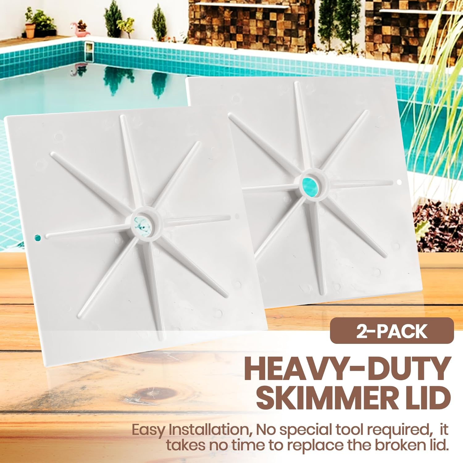 (2-Pack) The Exact 10'' Skimmer Lid Replacement | Compatible with Hayward SPX1082E, SP082, 1083, 1084,1085, and SP1086 | Made of Heavy-Duty Plastic and Fits Perfect Like A Glove - Image 6