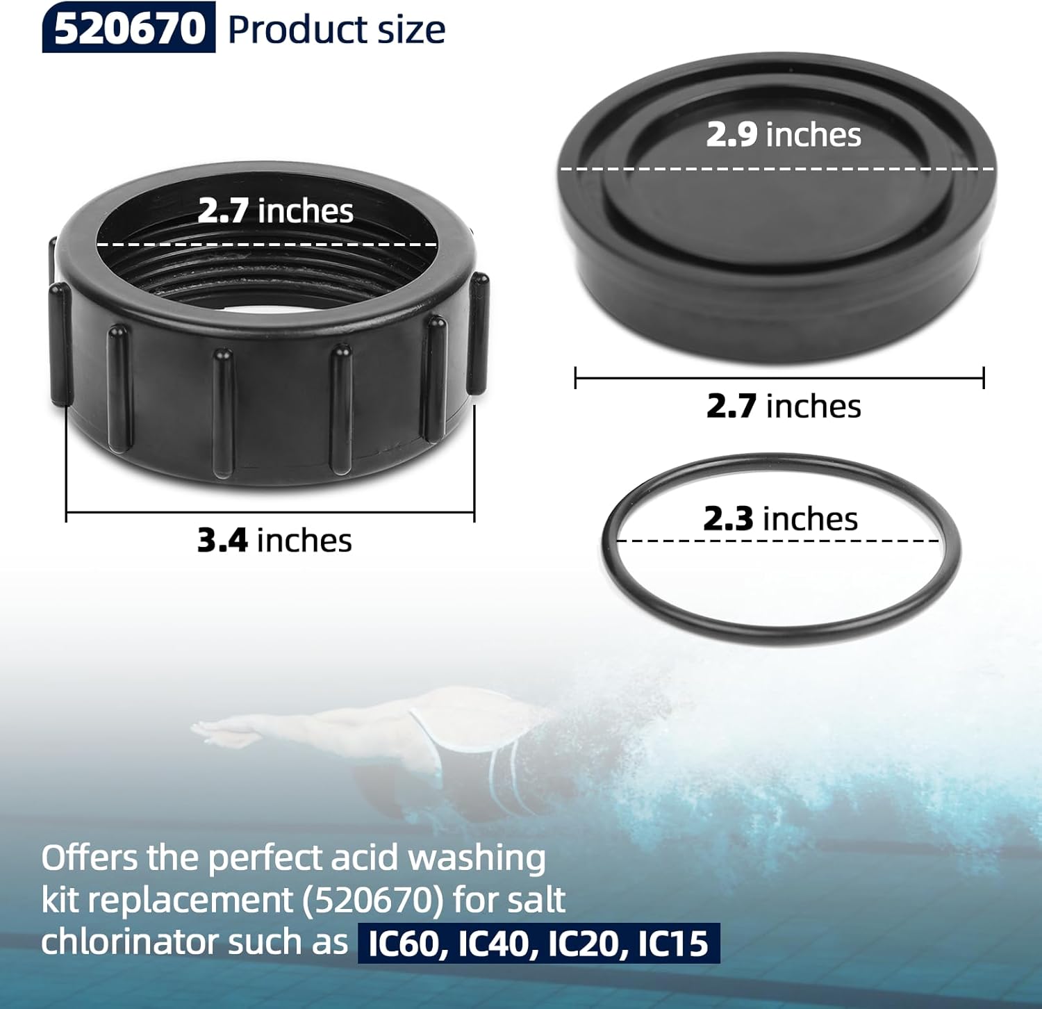 Chlorinator Lid Cover and 520670 The Exact Acid Washing Kit Replacement - Image 3