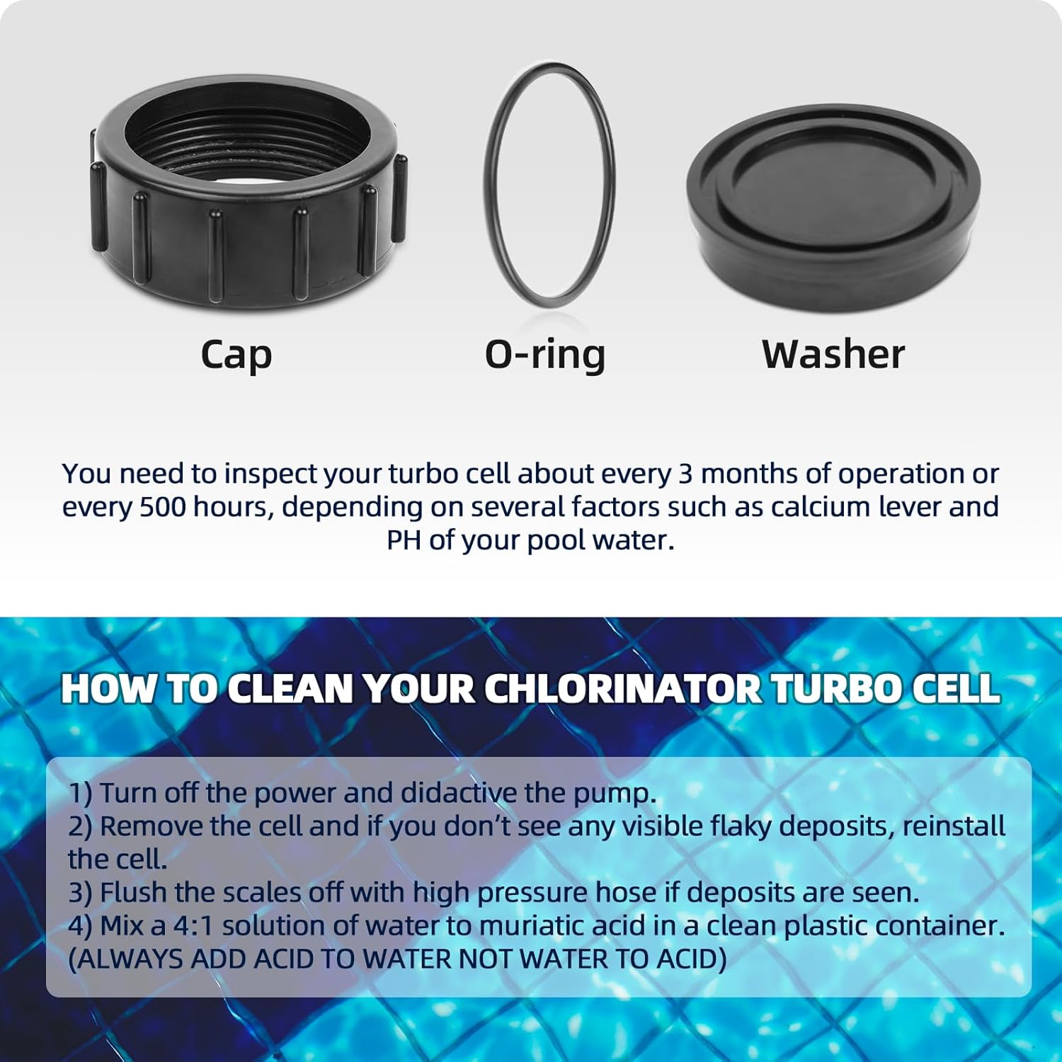 Chlorinator Lid Cover and 520670 The Exact Acid Washing Kit Replacement - Image 4