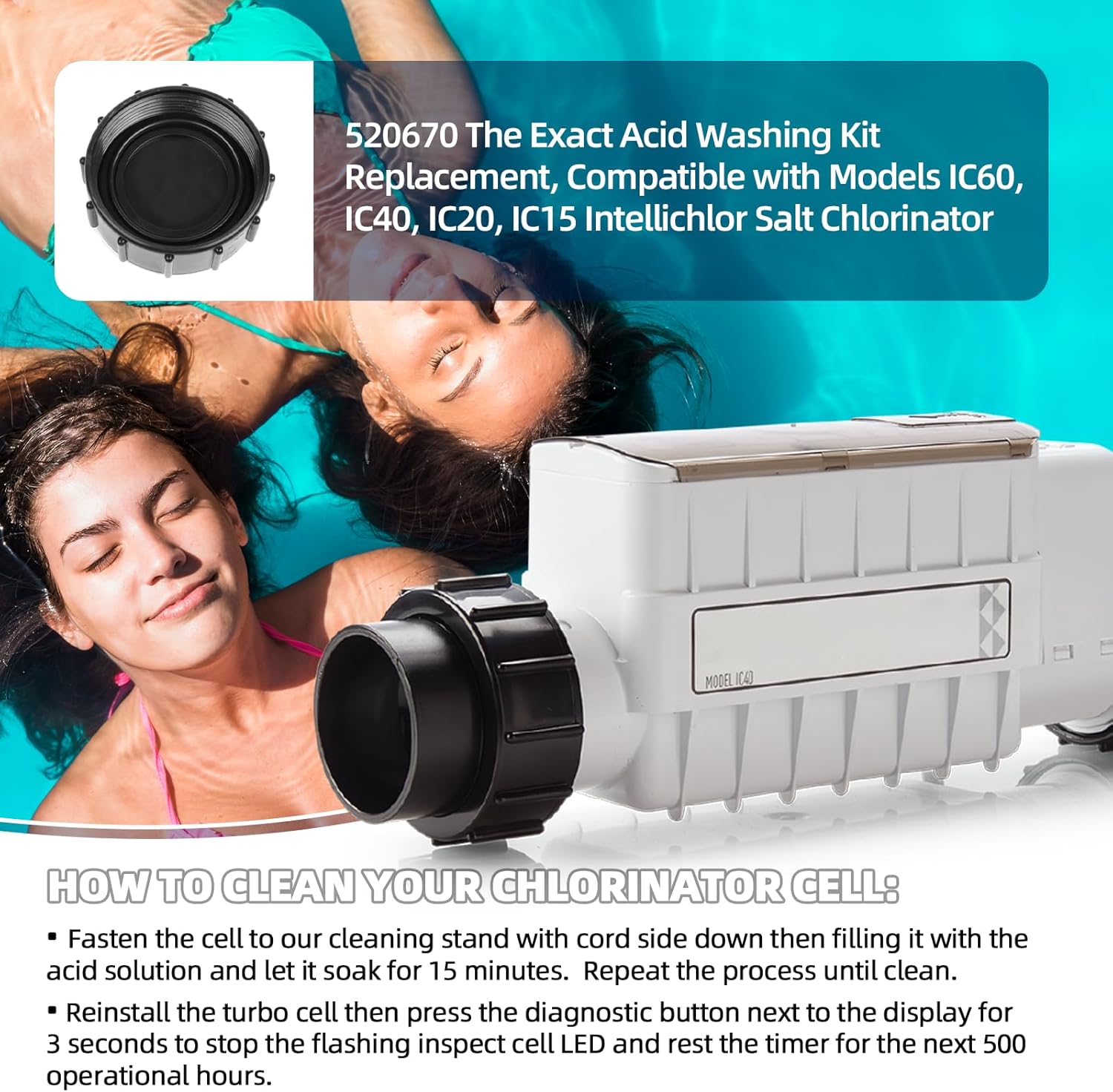 Chlorinator Lid Cover and 520670 The Exact Acid Washing Kit Replacement - Image 5