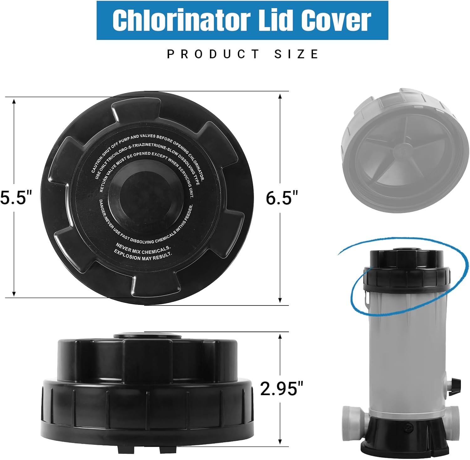 Chlorinator Lid Cover and 520670 The Exact Acid Washing Kit Replacement - Image 7