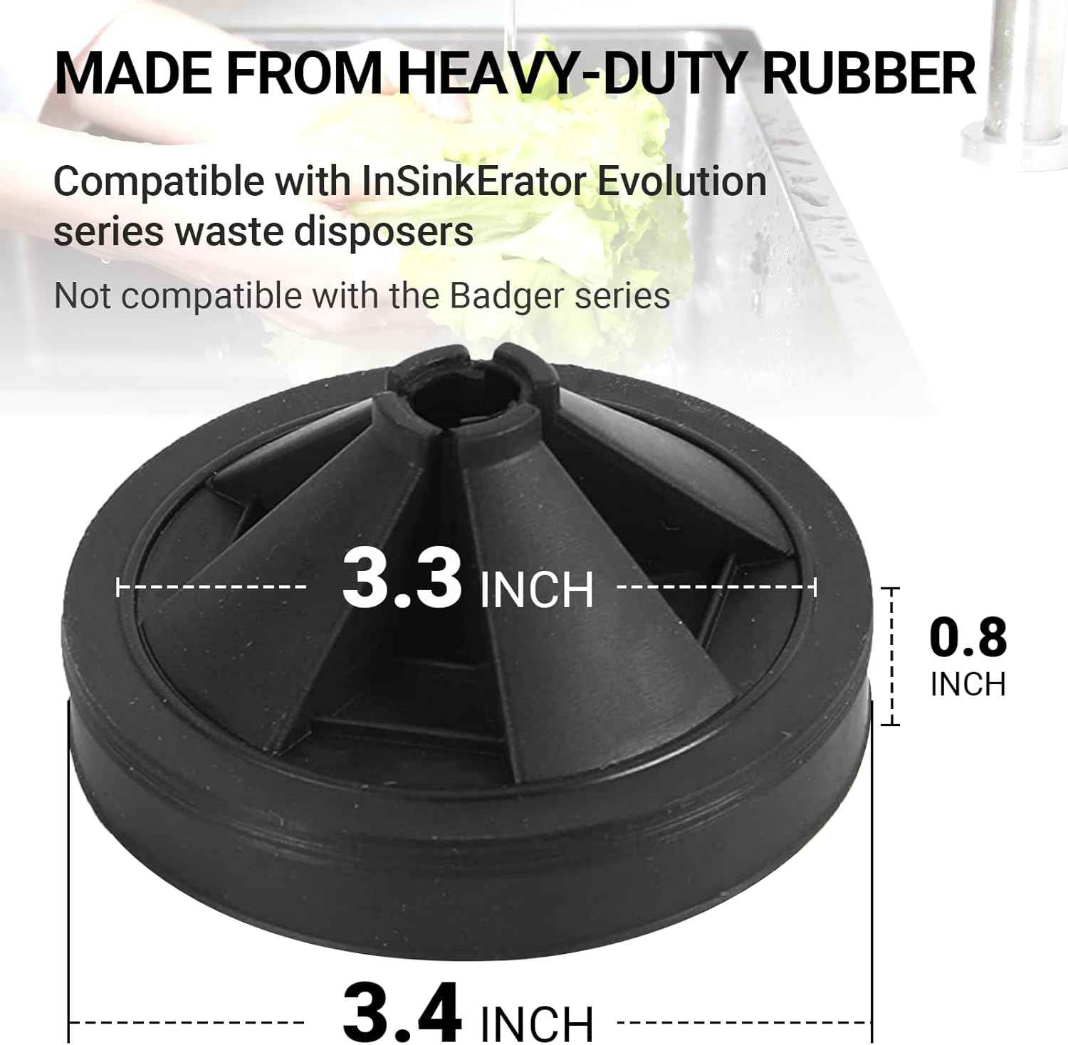 Rubber Sink Stopper and Garbage Disposal Splash Guard,Compatible with Insinkerator Garbage Disposal Parts - Image 8