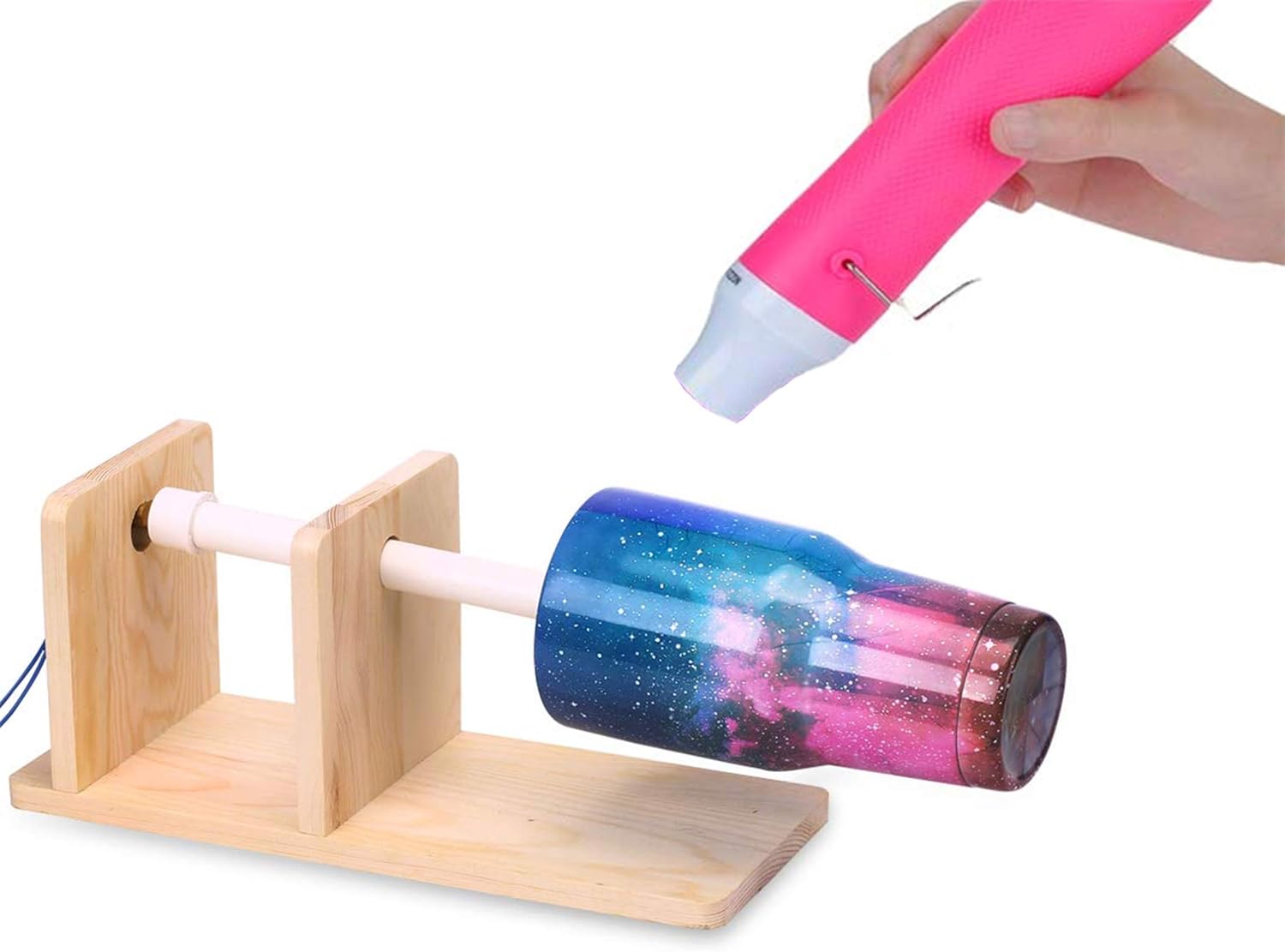 Pink Heat Gun for Crafts and (24-Pack) Easter Eggs Life-Size Wooden Egg for Painting - Image 4