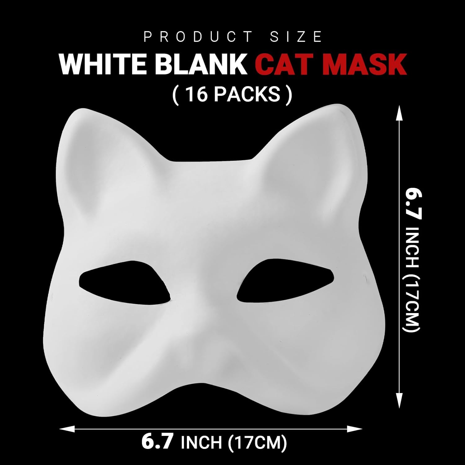 (30+16PCS) Paper Mache Masks & Cat Mask White Blank for Party, Cosplay, Artistic Projects, Theater, Halloween, Masquerade Parties, Classroom Art - Image 6