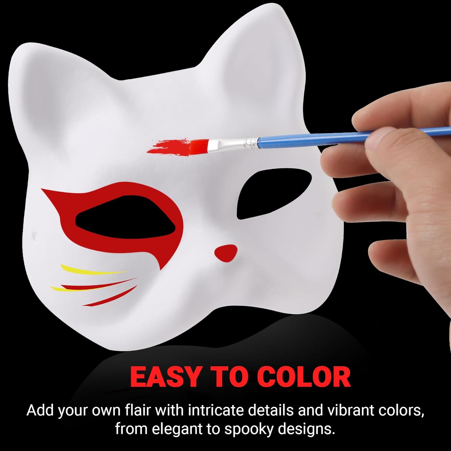 (30+16PCS) Paper Mache Masks & Cat Mask White Blank for Party, Cosplay, Artistic Projects, Theater, Halloween, Masquerade Parties, Classroom Art - Image 8