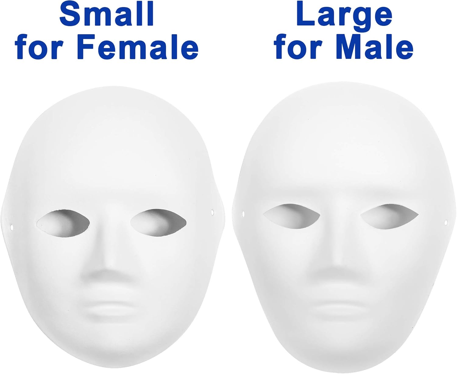 14-Pack Paper Mache Masks (2 Sizes) & 16-Pack Cat Mask White Blank for Party, Cosplay, Artistic Projects, Theater, Halloween, Masquerade Parties, Classroom Art - Image 5