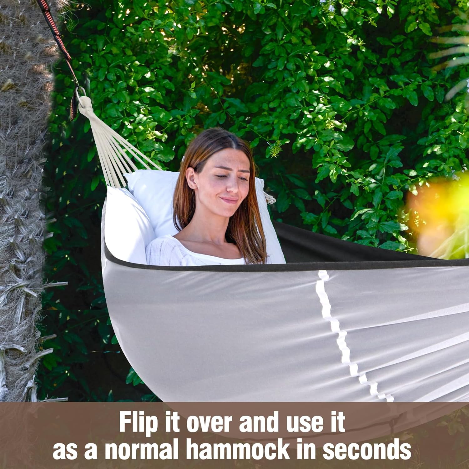 Camping Hammock with Mosquito Netting and Tree Straps - Sturdy Up to 450lbs for Outdoor, Backyard, Backpacking, Hiking - Image 5