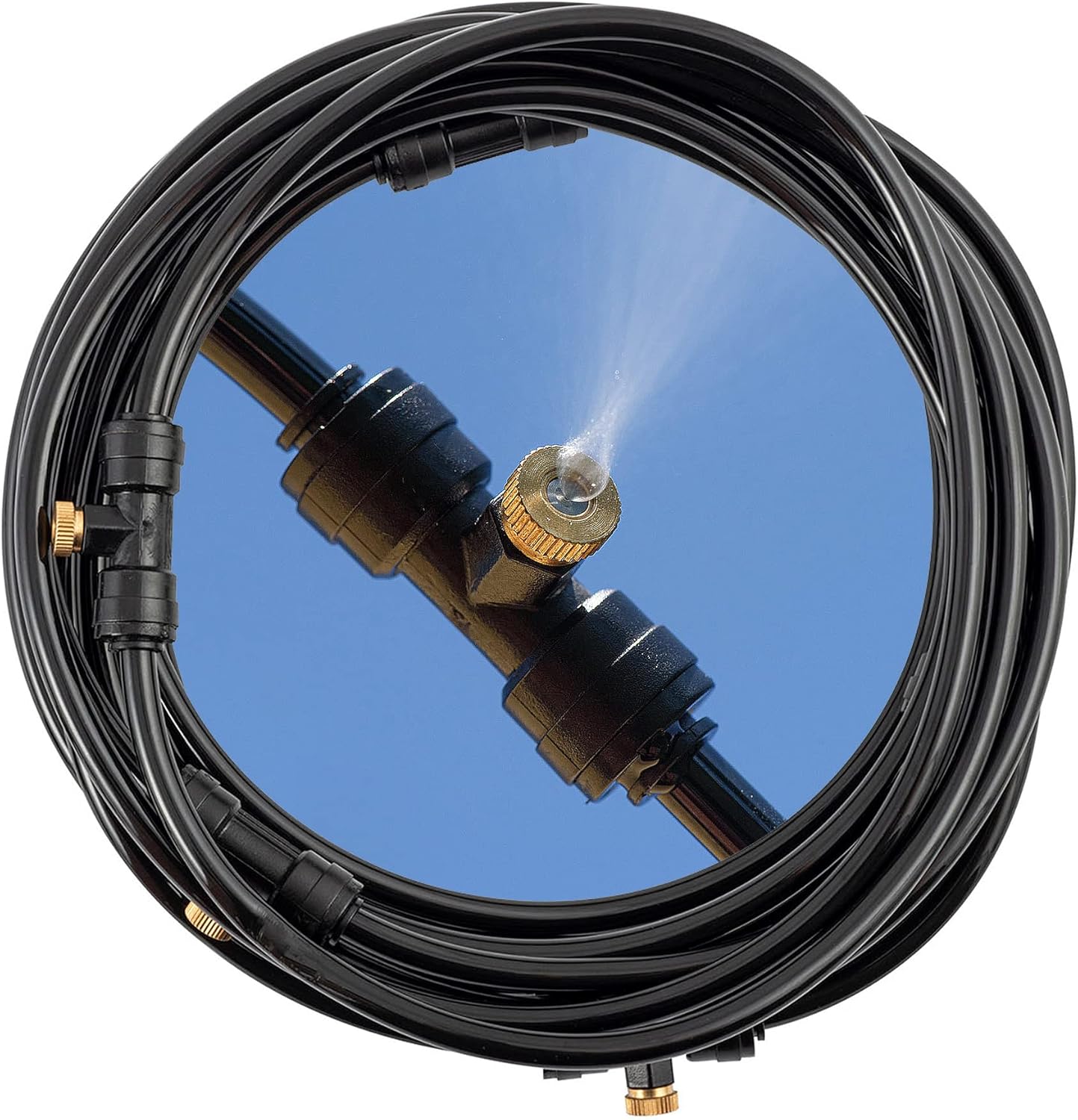 Rechargeable Outdoor Misting Rope, Up to 25 FT + 6 Mister Nozzles, NO Water Hose or Power Source Needed, Misters for Outside Patio or Misters for Reptiles Water Mister - Image 1