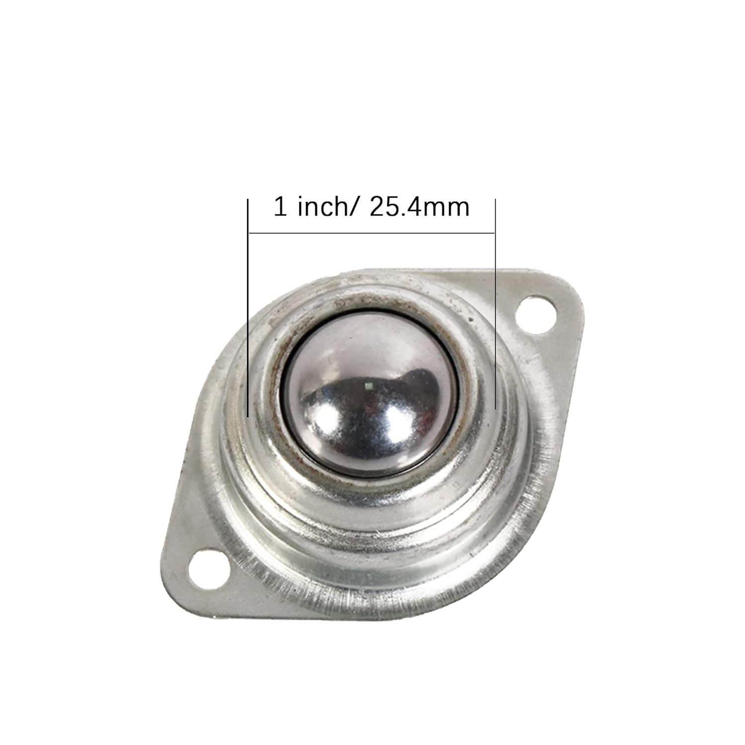 1” Rolling Ball Transfers 8 pcs, Universal Transfer Bearings of 400 Lbs Load Capacity, Two-Hole Flange Mounted Roller Bearings for Conveyor Transmission Furniture Wheelchair - Image 2