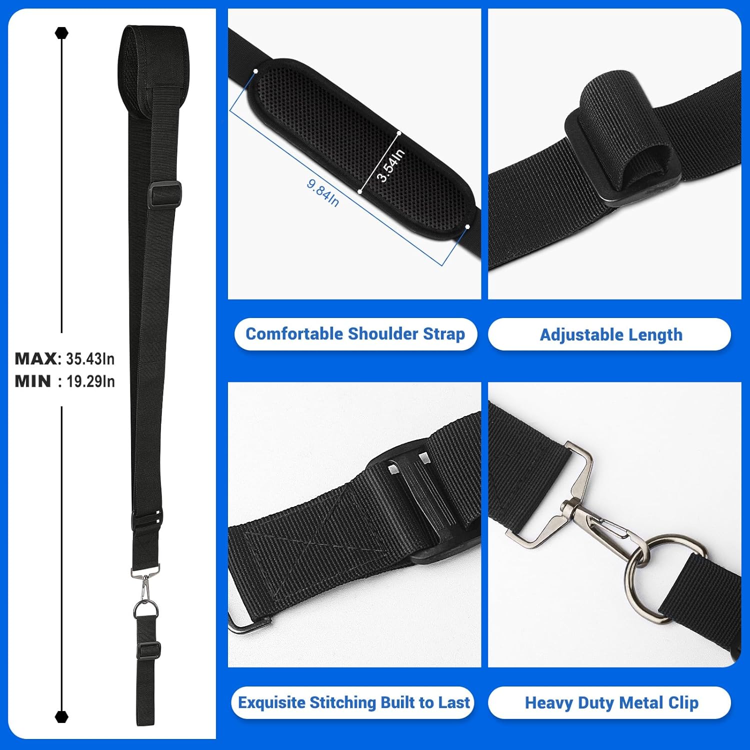Garden Tools Set, 3 Pack Heavy Duty Gardening Tools Set + Trimmer Shoulder Strap for Weed, Adjustable Shoulder Straps Pads - Image 6