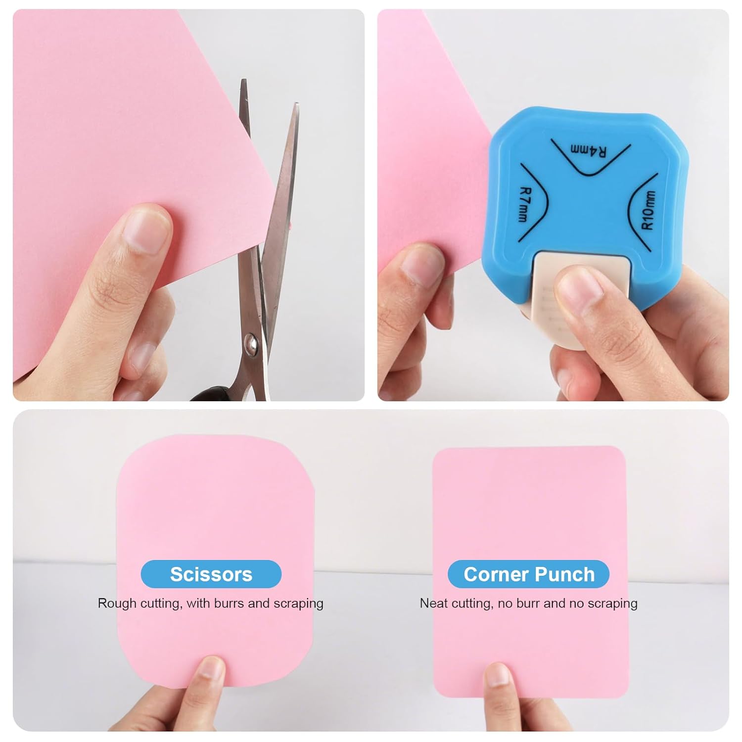 Paper Corner Rounder Punch, Corner Punch Corner Cutter Rounder for Cardstock + Snap Button Kit with Snaps Pliers, 240 Sets Plastic Snaps for Fabric - Image 5