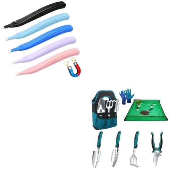 5 Pack Magnetic Staple Remover Tools, Professional Stapler Removers + Garden Tools Sets, Gardening Tool Set with 39.3 in Repotting Mat - Image 1