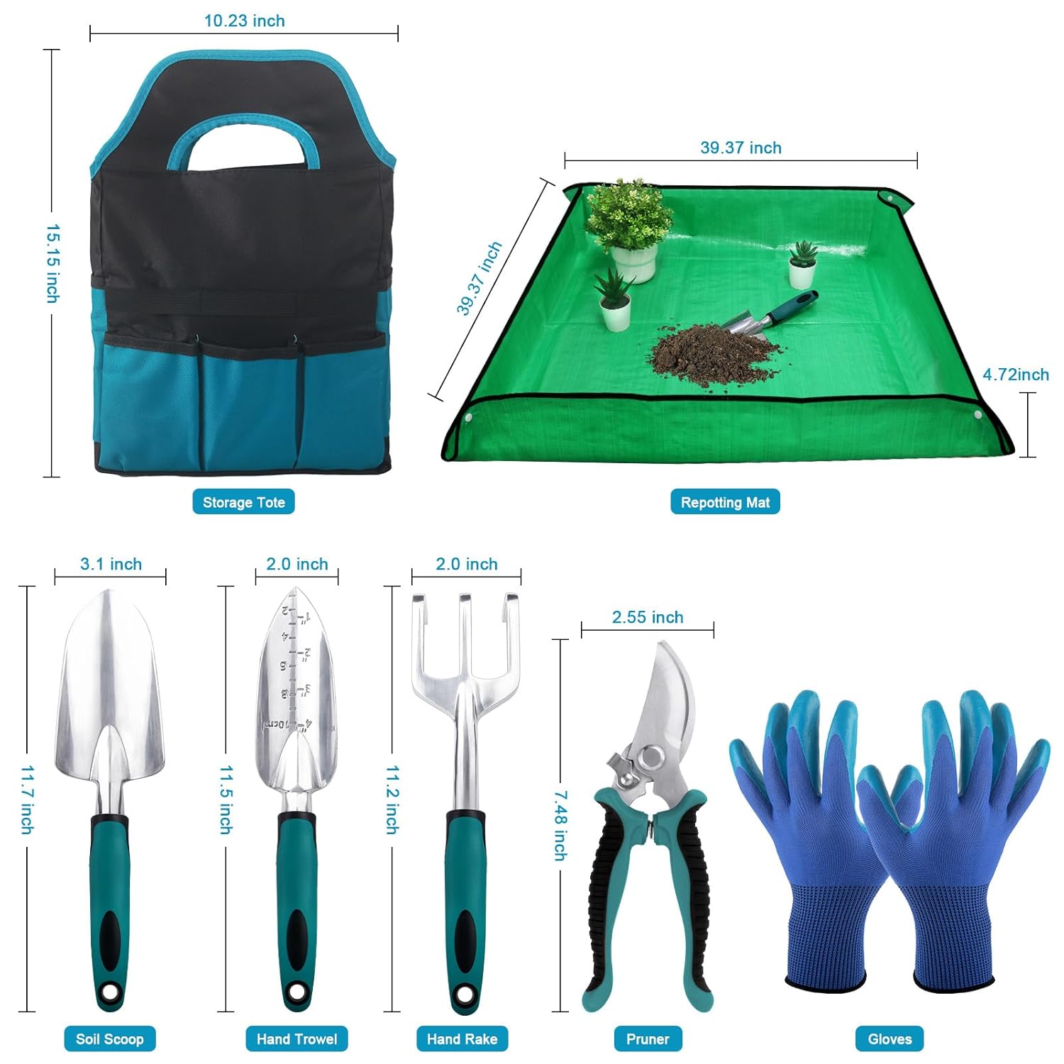 Paper Corner Rounder Punch, Corner Punch Corner Cutter Rounder for Cardstock + Garden Tools Sets, Gardening Tool Set with 39.3 in Repotting Mat - Image 6