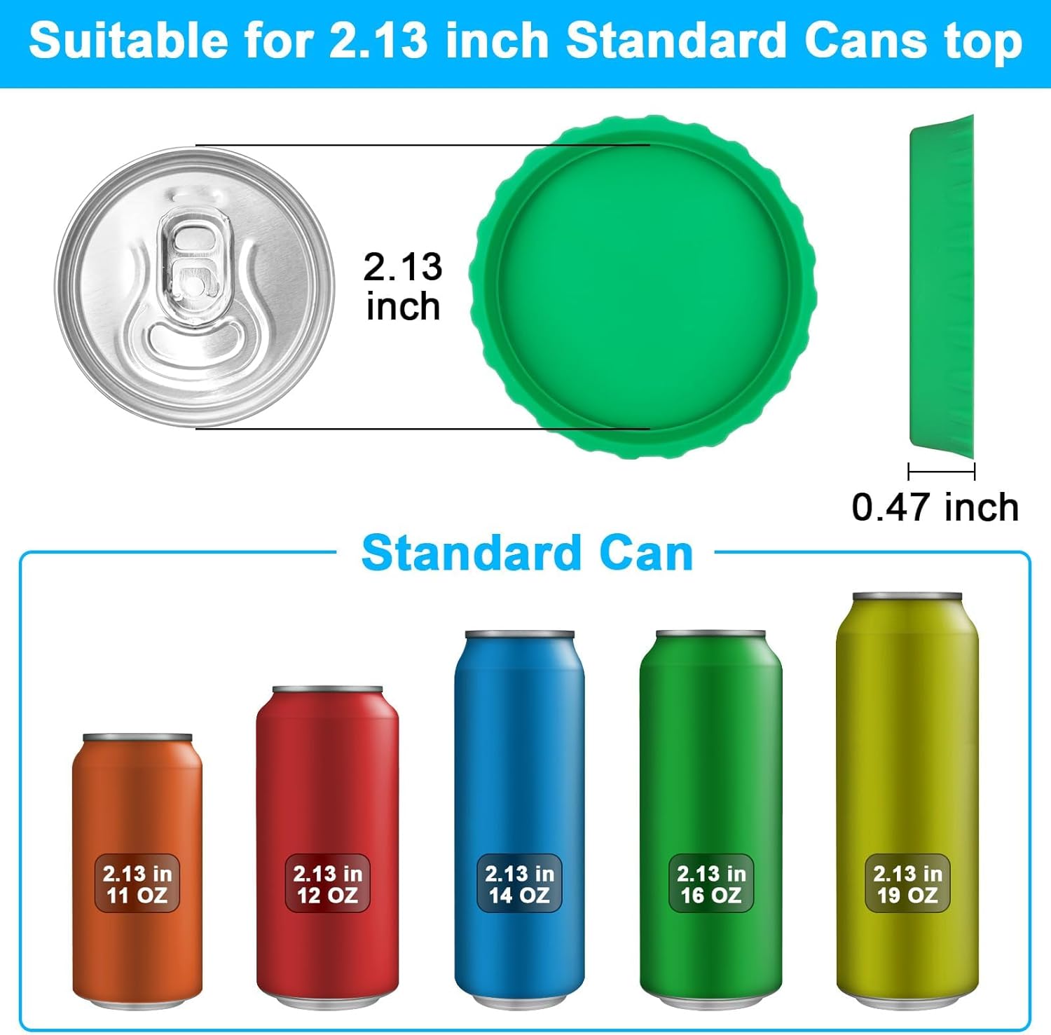 Silicone Soda Can Cover Lids, 12 Pack Reusable Soda Can Lids + Garden Tools Sets, Gardening Tool Set with 39.3 in Repotting Mat, - Image 2