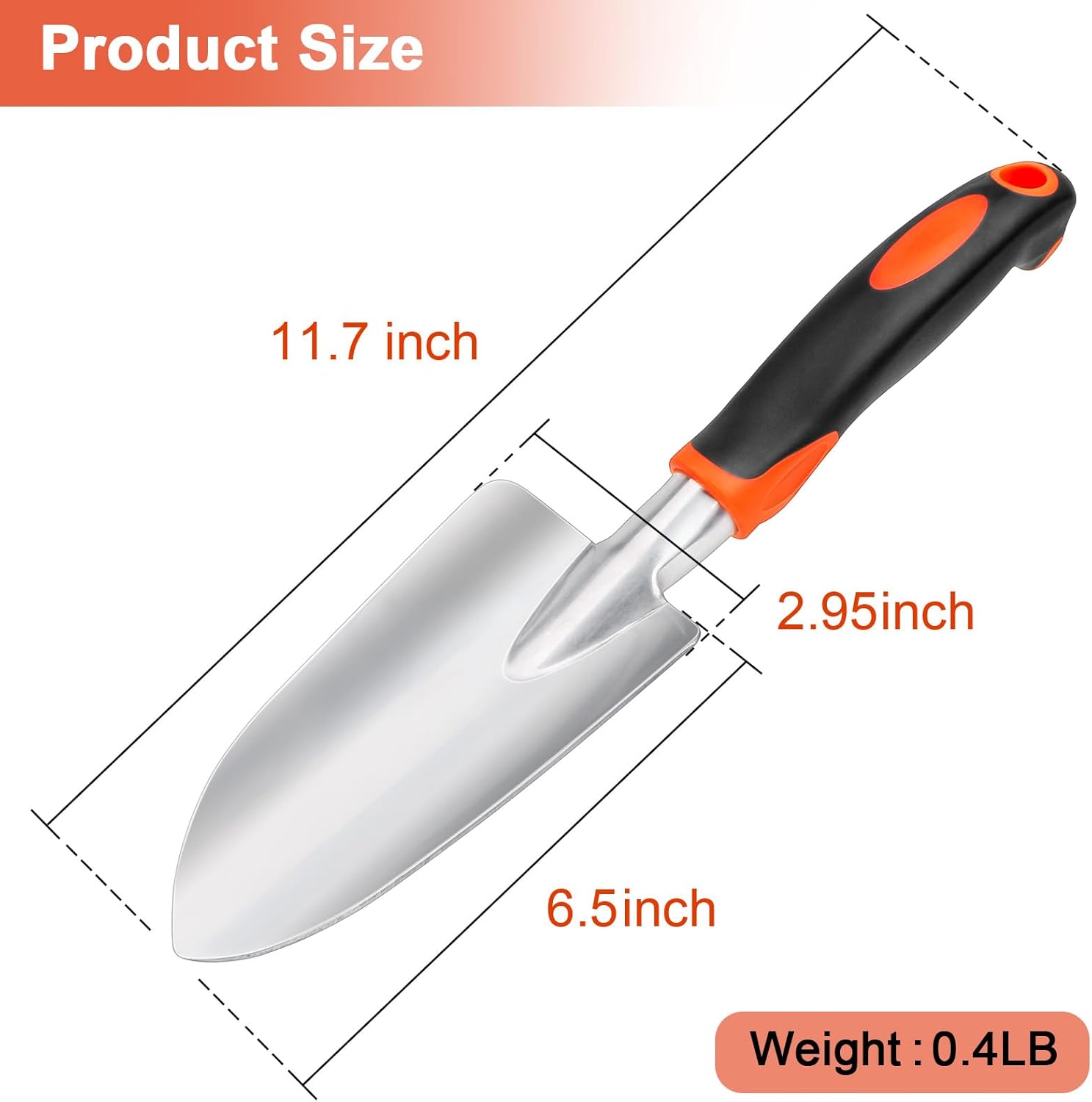 Garden Shovel Garden Hand Trowel, Heavy Duty Hand Shovel with Ergonomic Handle + Garden Tools Set, 8 Piece Gardening Tools Set with Non Slip Ergonomic Handle - Image 2
