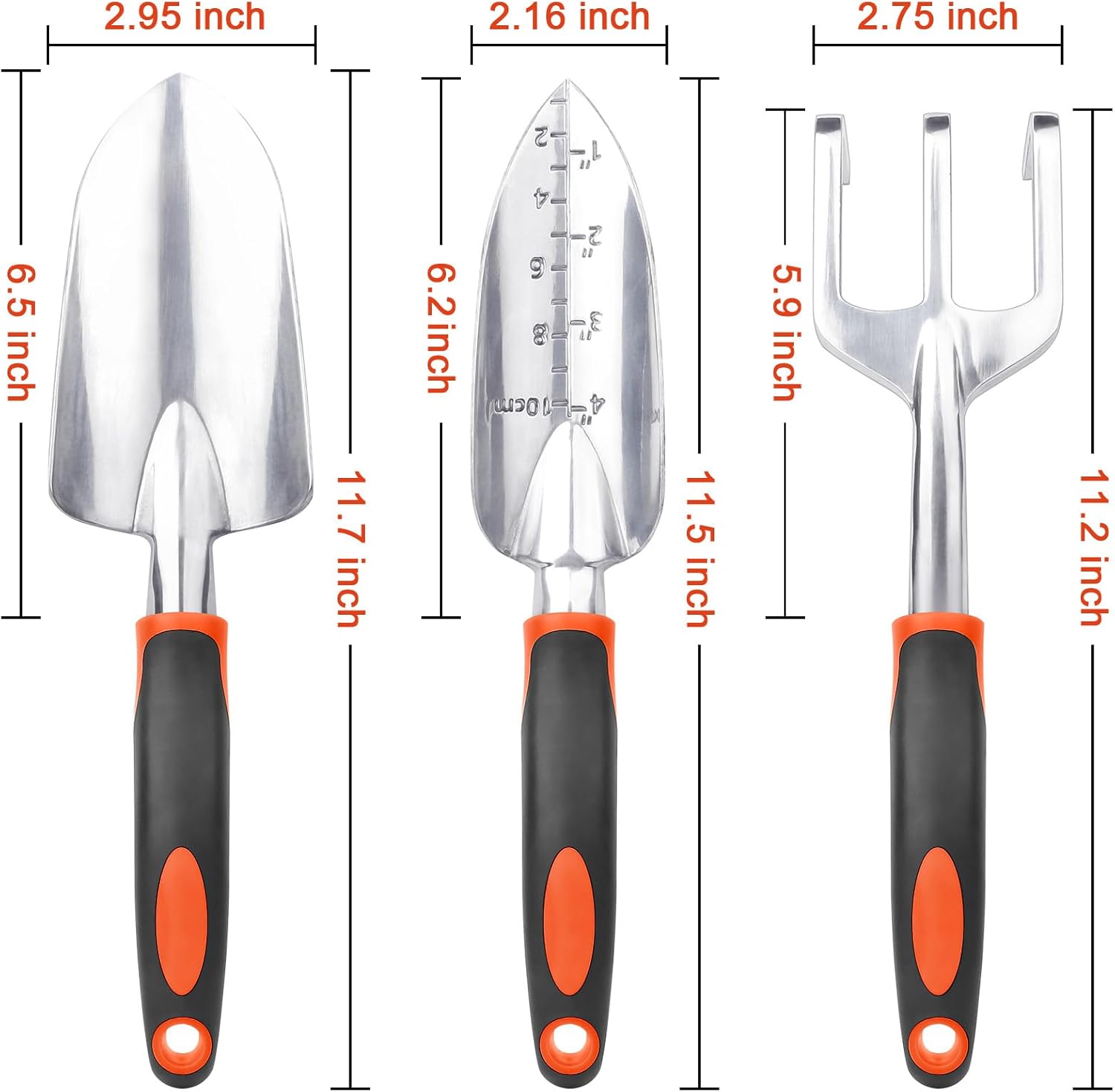 Garden Tools Set, 3 Pack Heavy Duty Gardening Tools Set + Garden Tools Set, 8 Piece Gardening Tools Set with Non Slip Ergonomic Handle - Image 2