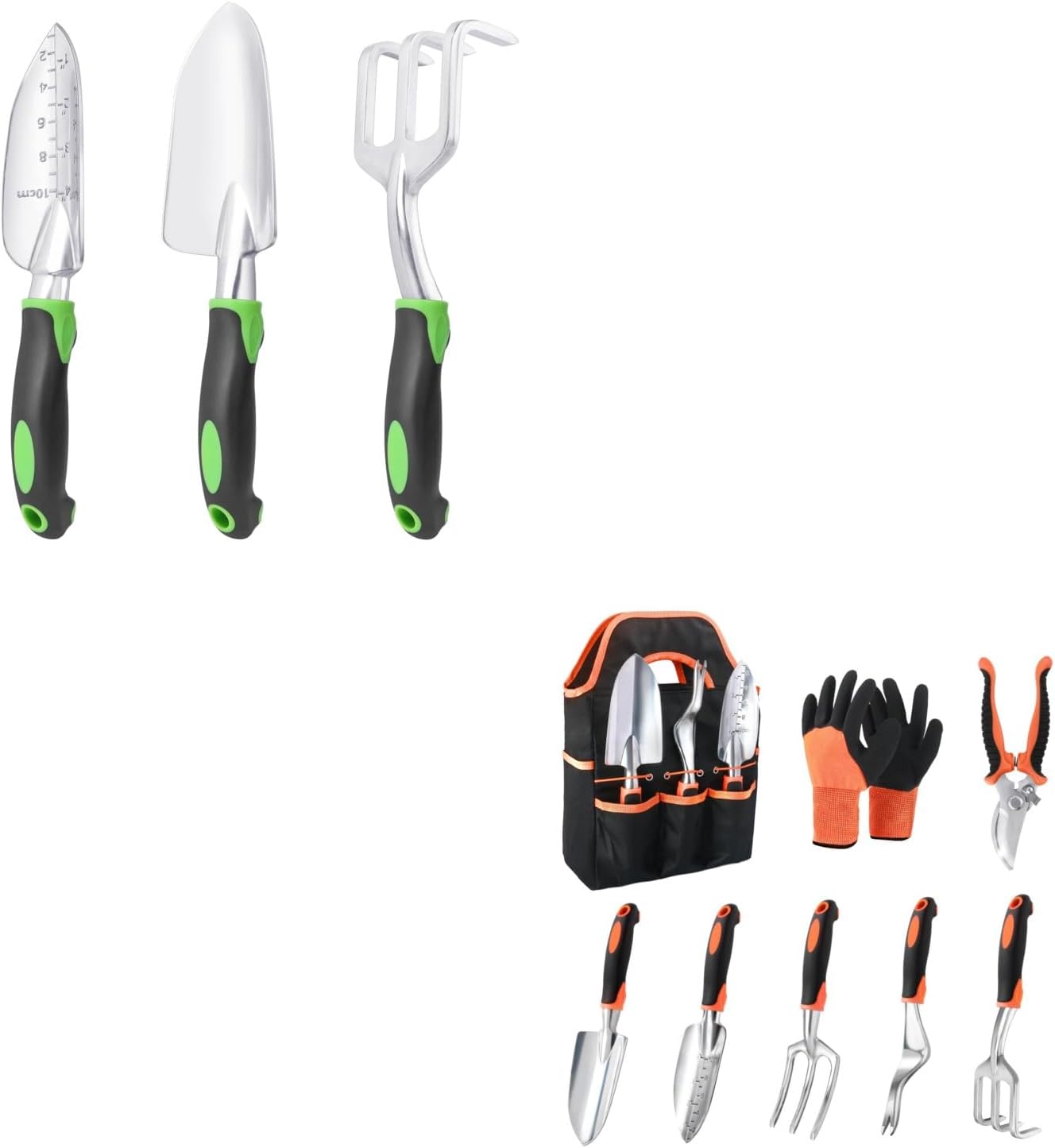 Garden Tools Set, 3 Pack Heavy Duty Gardening Tools Set + Garden Tools Set, 8 Piece Gardening Tools Set with Non Slip Ergonomic Handle - Image 1