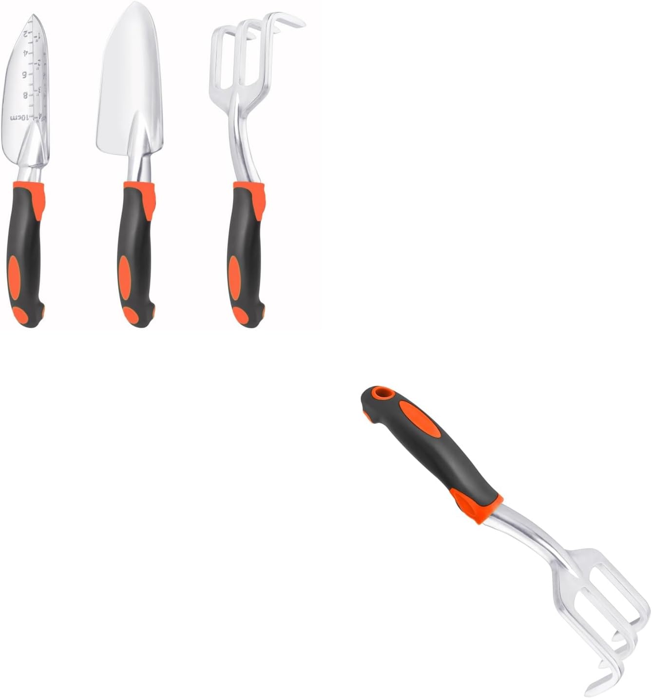 Garden Tools Set, 3 Pack Heavy Duty Gardening Tools Set Include Garden Shovel + Hand Rake Garden Tool, Heavy Duty Hand Cultivators for Gardening - Image 1