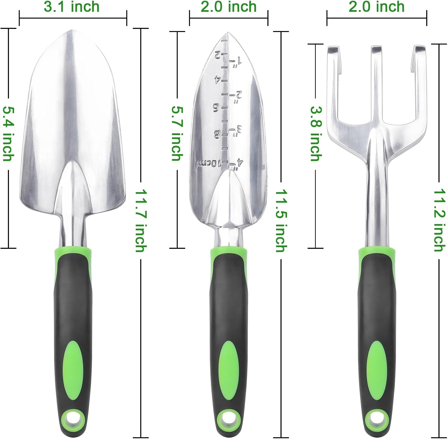 Garden Tools Set, 3 Pack Heavy Duty Gardening Tools Set + Garden Shovel Trowel Garden Tool Set, 2 Pack Heavy Duty Gardening Tools Set - Image 2