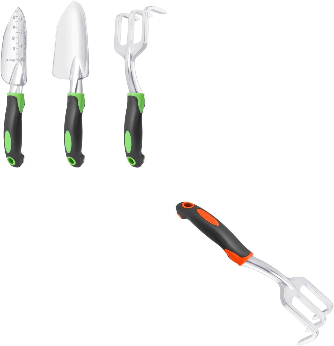 Garden Tools Set, 3 Pack Heavy Duty Gardening Tools Set Include Garden Shovel + Hand Rake Garden Tool, Heavy Duty Hand Cultivators for Gardening - Image 1