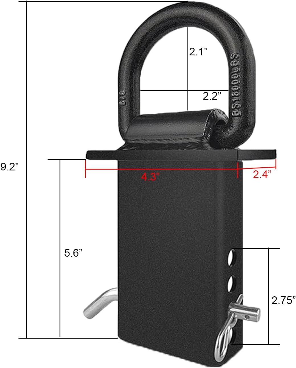 4Pcs 12000lbs Heavy Duty Removable D Ring Stake Pocket tie Down for Utility Trailers and Flatbeds Equipped with Stake Pockets Stake Pocket D-Rings (Pack of 4) - Image 2