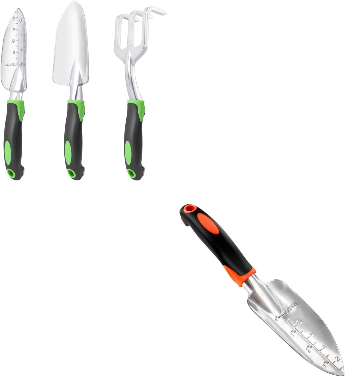 Garden Tools Set, 3 Pack Heavy Duty Gardening Tools Set Include Garden Shovel + Garden Shovel Trowel Garden Tool with Measurement Mark, Heavy Duty Gardening Shovel Hand Tools - Image 1