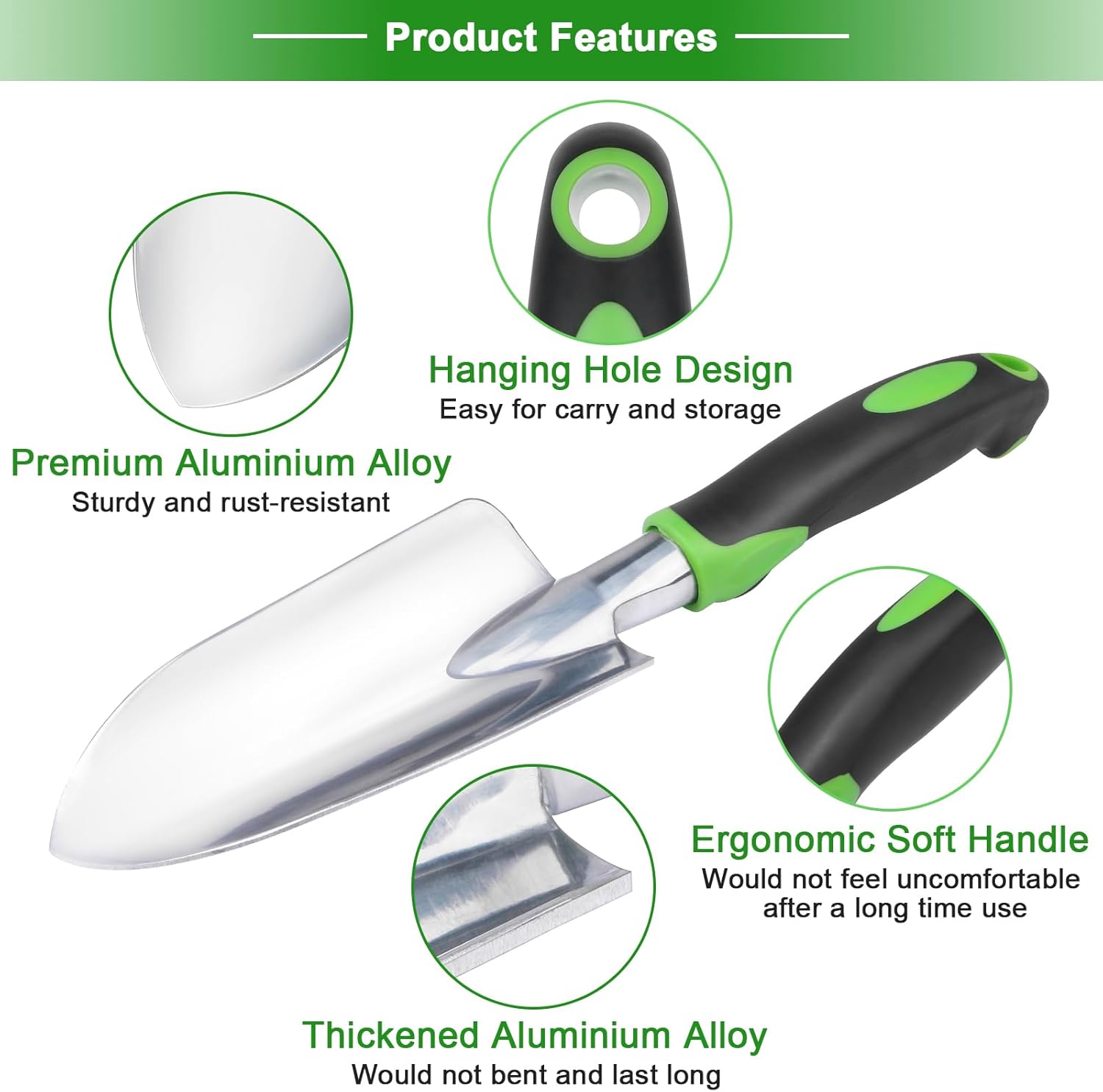 Garden Tools Set, 3 Pack Heavy Duty Gardening Tools Set Include Garden Shovel + Garden Tool Set, 2 Pack Heavy Duty Gardening Tools Set - Image 3