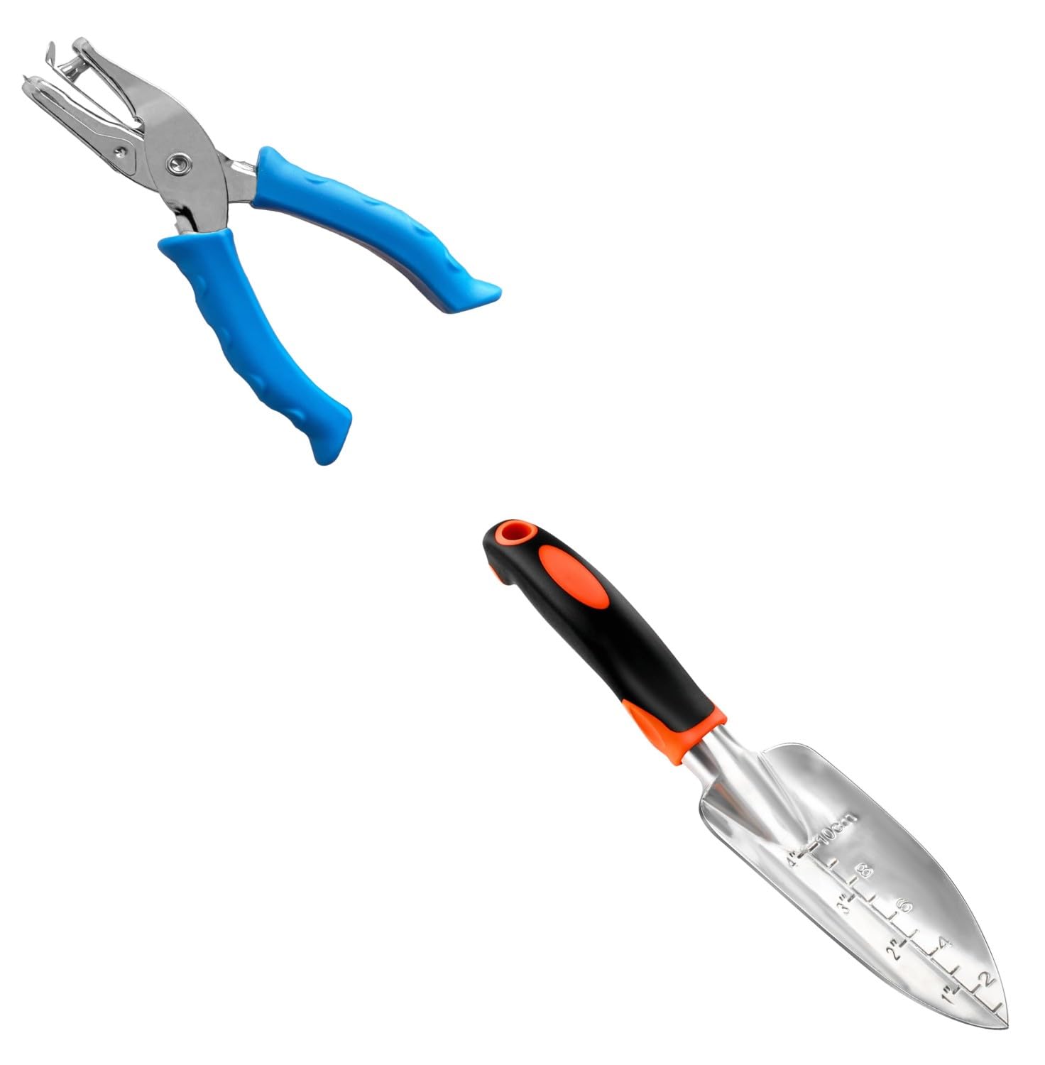 Single Hole Punch 1/4” Hole Puncher for Crafts, One Hole Paper Punch + Garden Shovel Trowel Garden Tool with Measurement Mark - Image 1