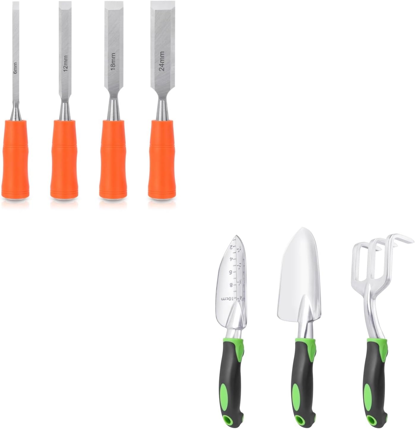 4 Piece Wood Chisel Sets Woodworking Tools Set, Wood Chisels + Garden Tools Set, 3 Pack Heavy Duty Gardening Tools Set Include Garden Shovel, - Image 1