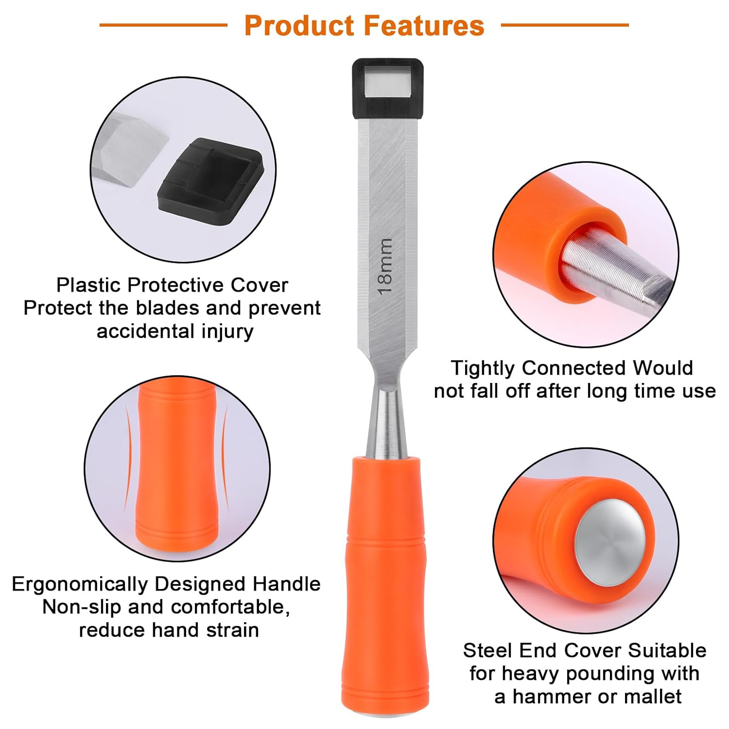 Craft Hole Punch, Kids Hole Punch, Earring Punch Card Tool, Handheld Hole Puncher+ 4 Piece Wood Chisel Sets Woodworking Tools Set - Image 7