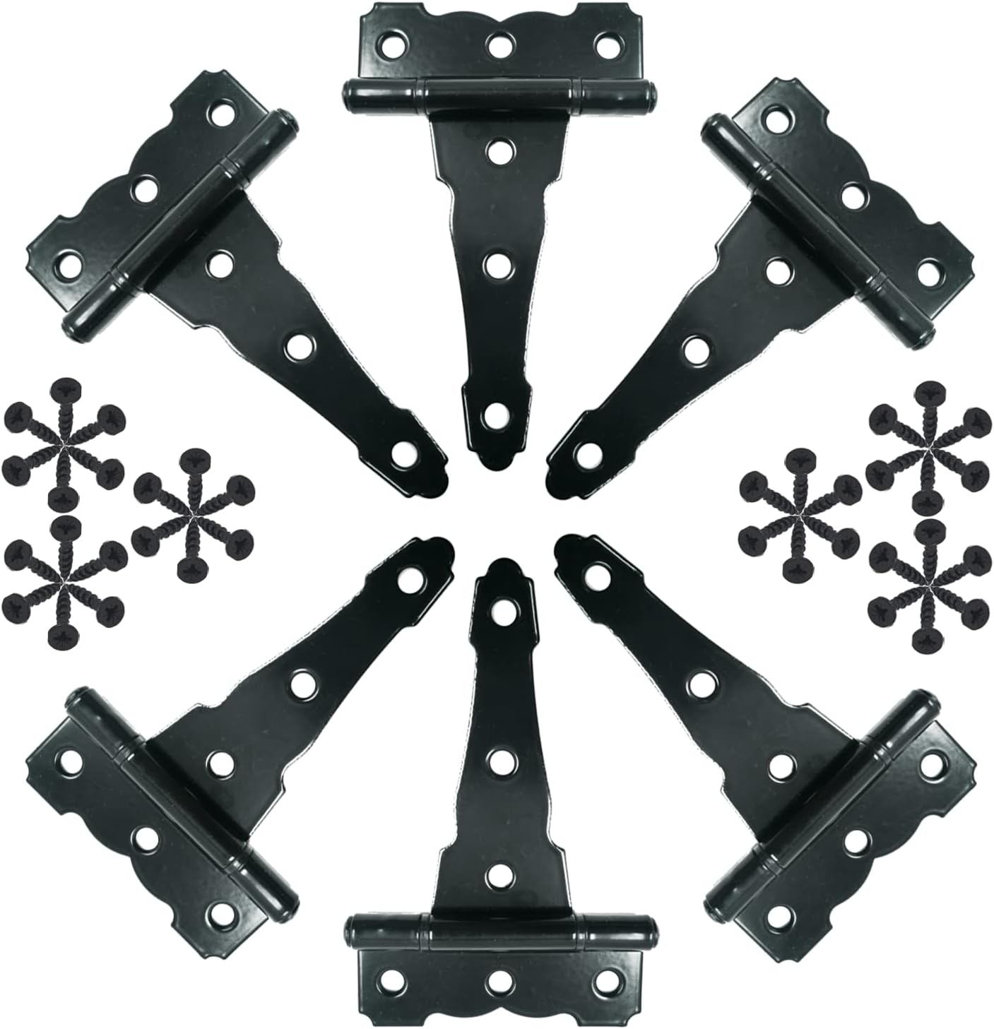 4 inch Strap Hinges - Heavy Duty, Rustproof, Classic Antique Shed Door Hinges (6, 4 inch) - Image 1