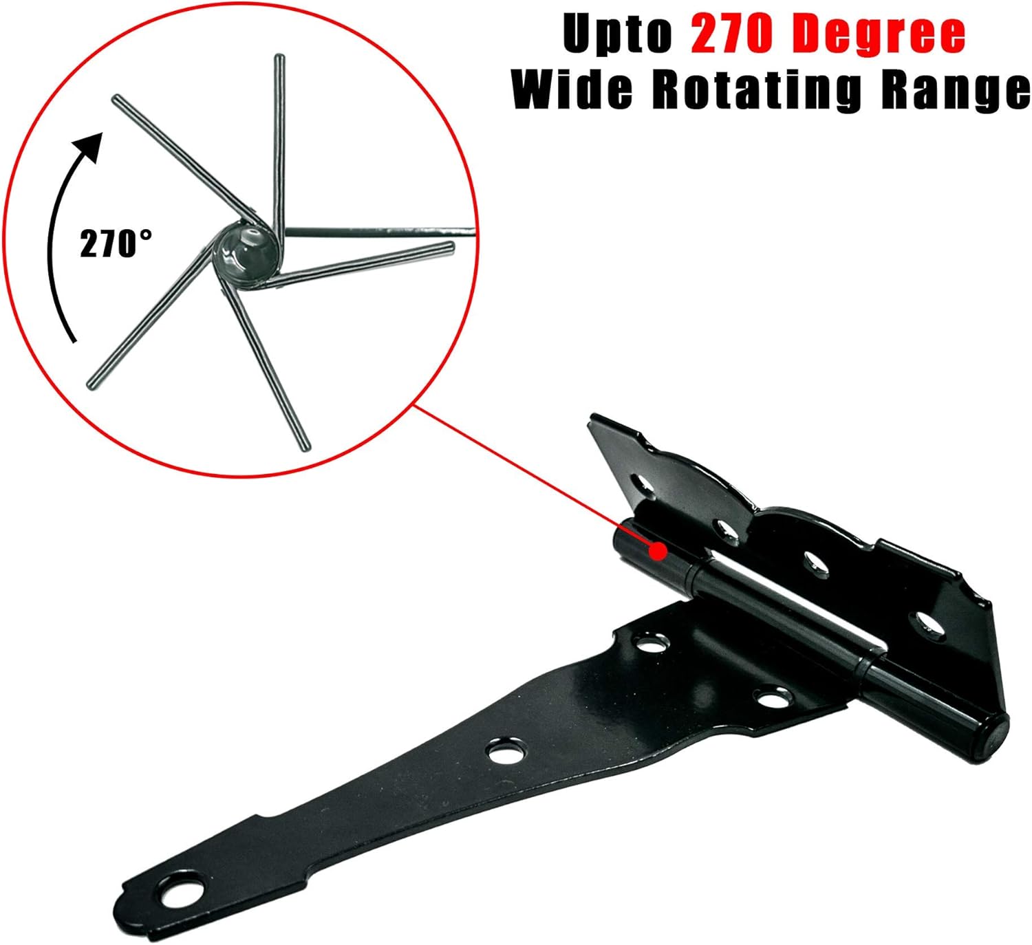 4 inch Strap Hinges - Heavy Duty, Rustproof, Classic Antique Shed Door Hinges (6, 4 inch) - Image 3