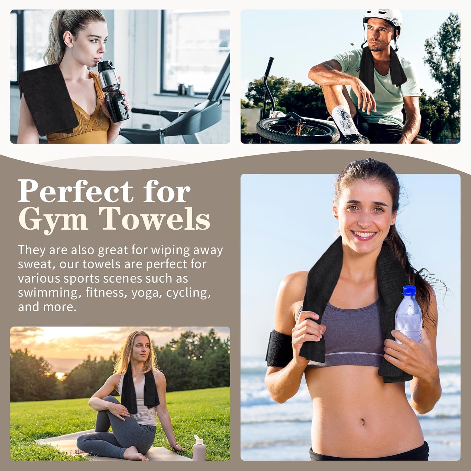 Salon Towels 12 Pack, Black Hand Towels for Bathroom, Quick Dry Gym Towels, Spa Face Towel, Absorbent Microfiber Towels for Salon, Barber, Gym, Bath, Pedicure and Home Hair Care,16 x 27 in - Image 7