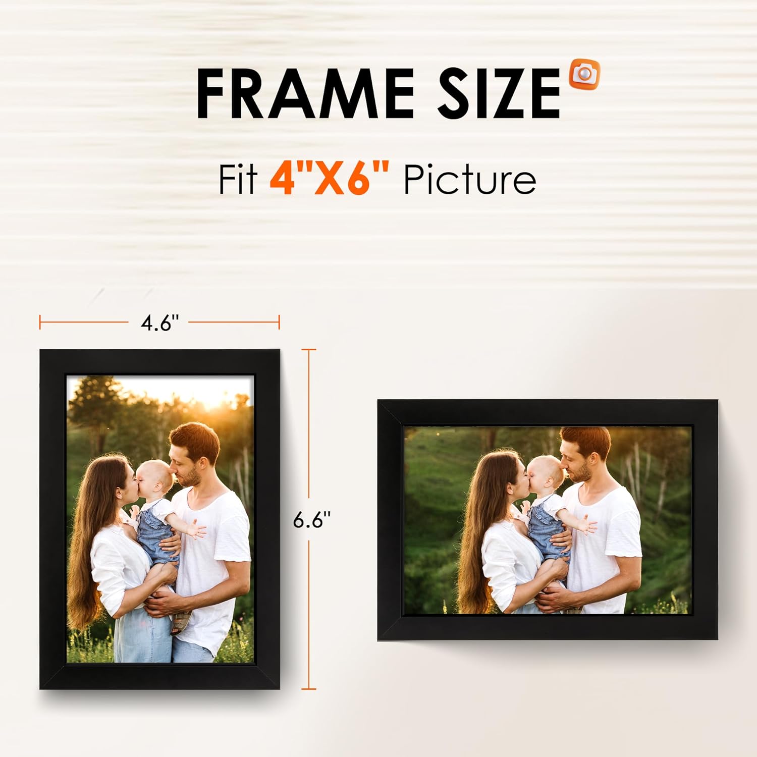 White 8x10 Picture Frame&4x6 Picture Frame Set of 4, 4x6 Photo Frames with HD Plexiglass for Wall Hanging or Tabletop Display, Black - Image 6