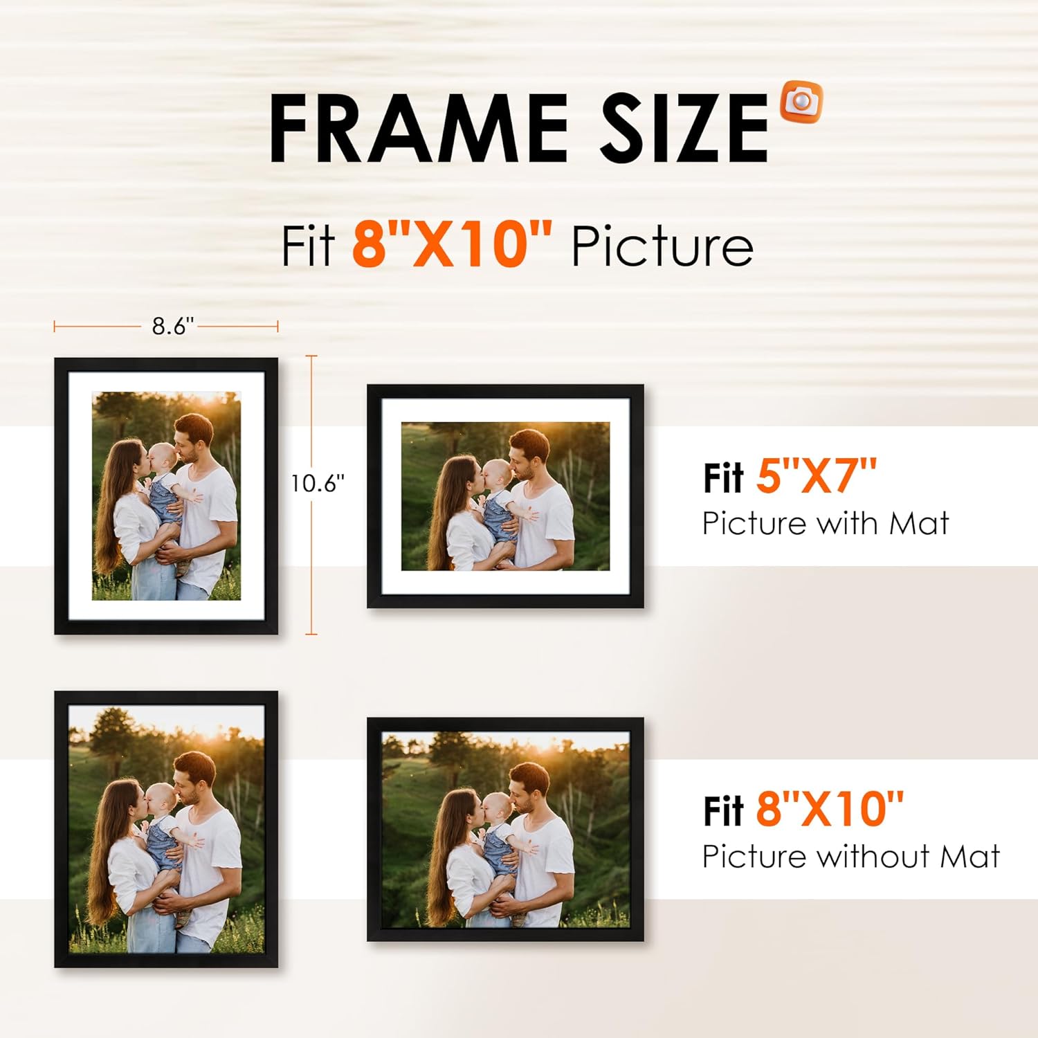 8x10 Picture Frame Set of 2 & 11x14 Picture Frames Collage Wall Decor - Image 2