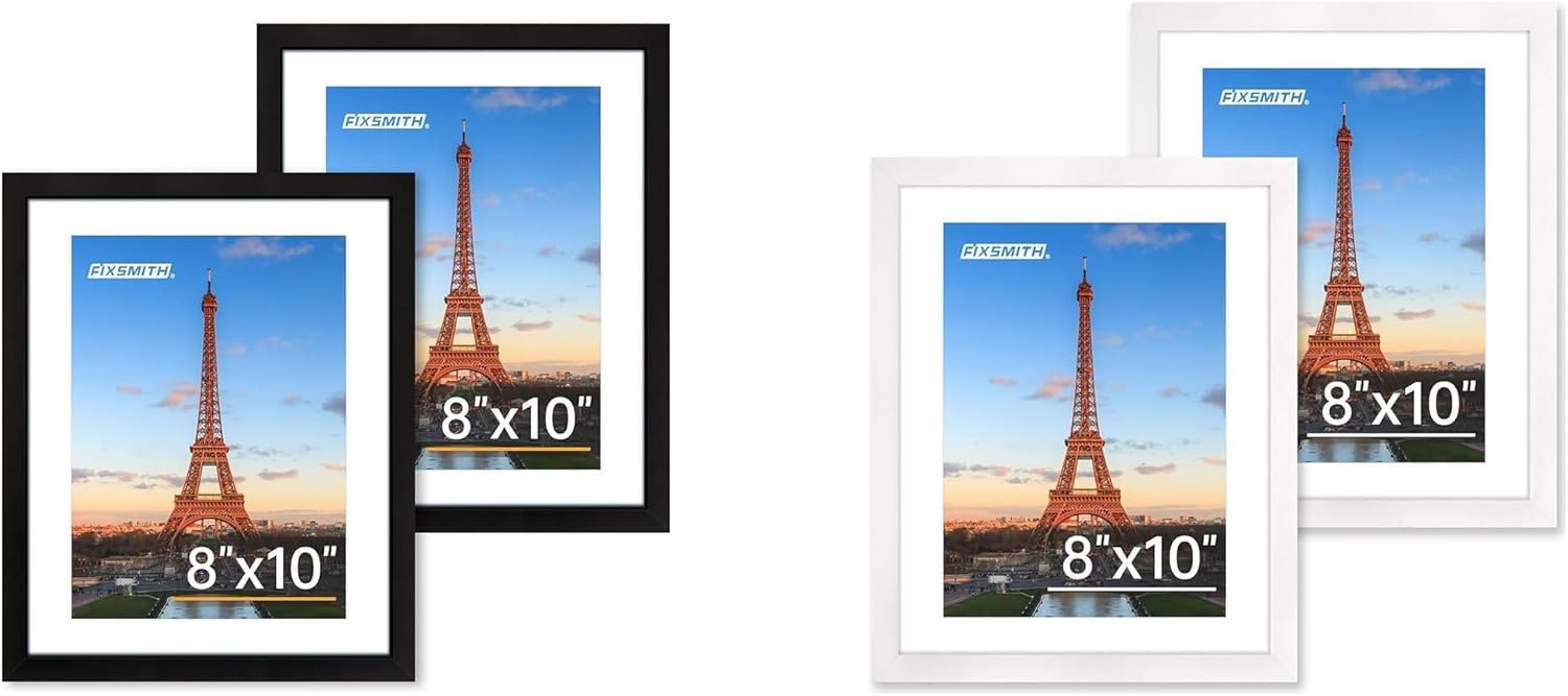 8x10 Picture Frame Set of 2 & White 8x10 Picture Frame Set of 2 - Image 1