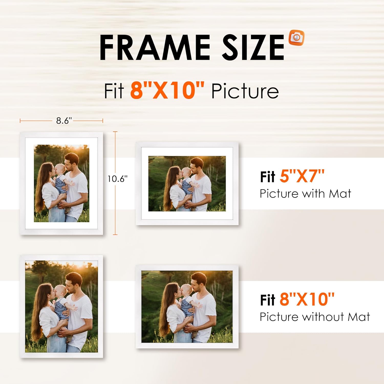 8x10 Picture Frame Set of 2 & White 8x10 Picture Frame Set of 2 - Image 7