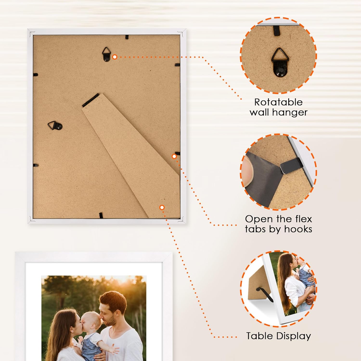 8x10 Picture Frame Set of 2 & White 8x10 Picture Frame Set of 2 - Image 8
