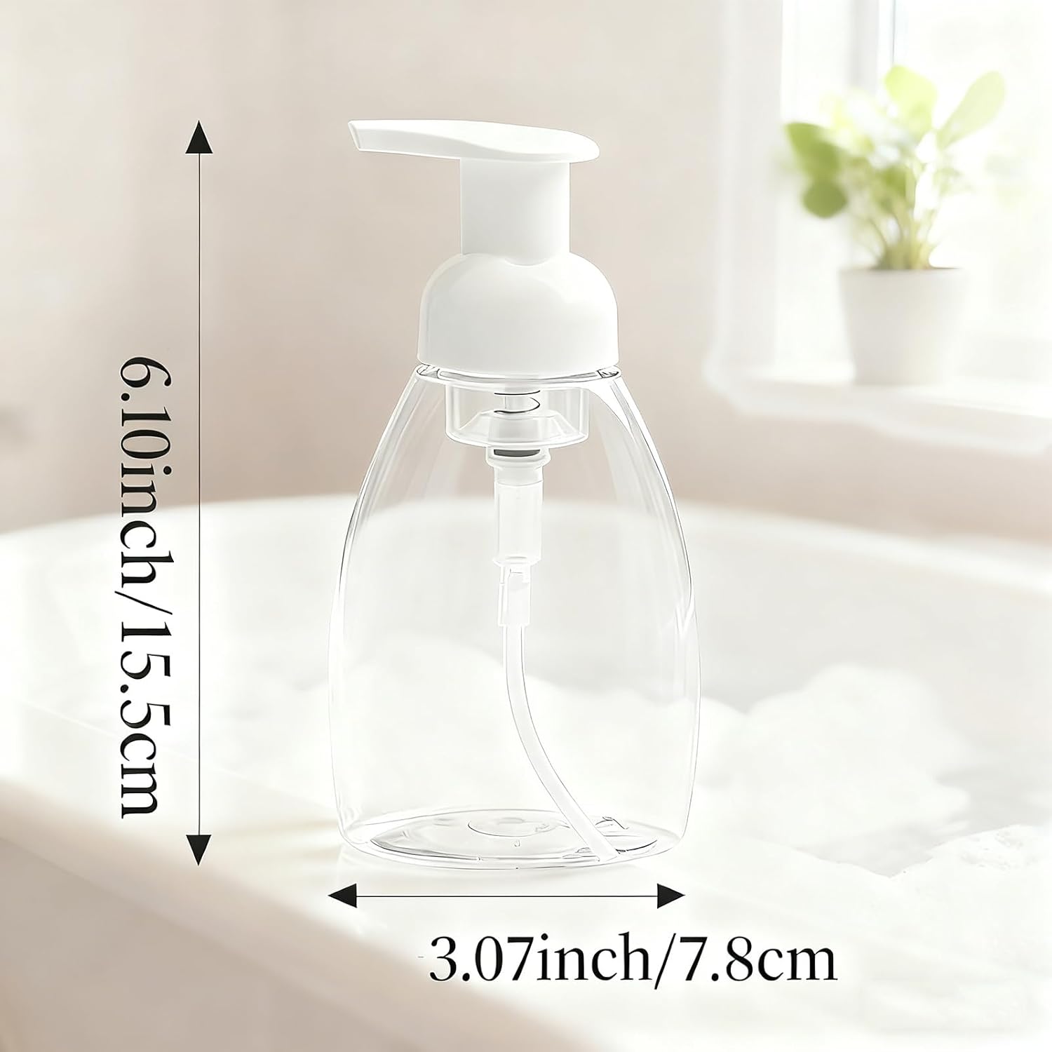 2-Pack Foaming Soap Dispenser Pump Bottles,Foam Hand Soap Dispenser with Refillable Plastic Container for Shampoo for Bathroom & Kitchen-Clear,8 oz(250ml) - Image 2