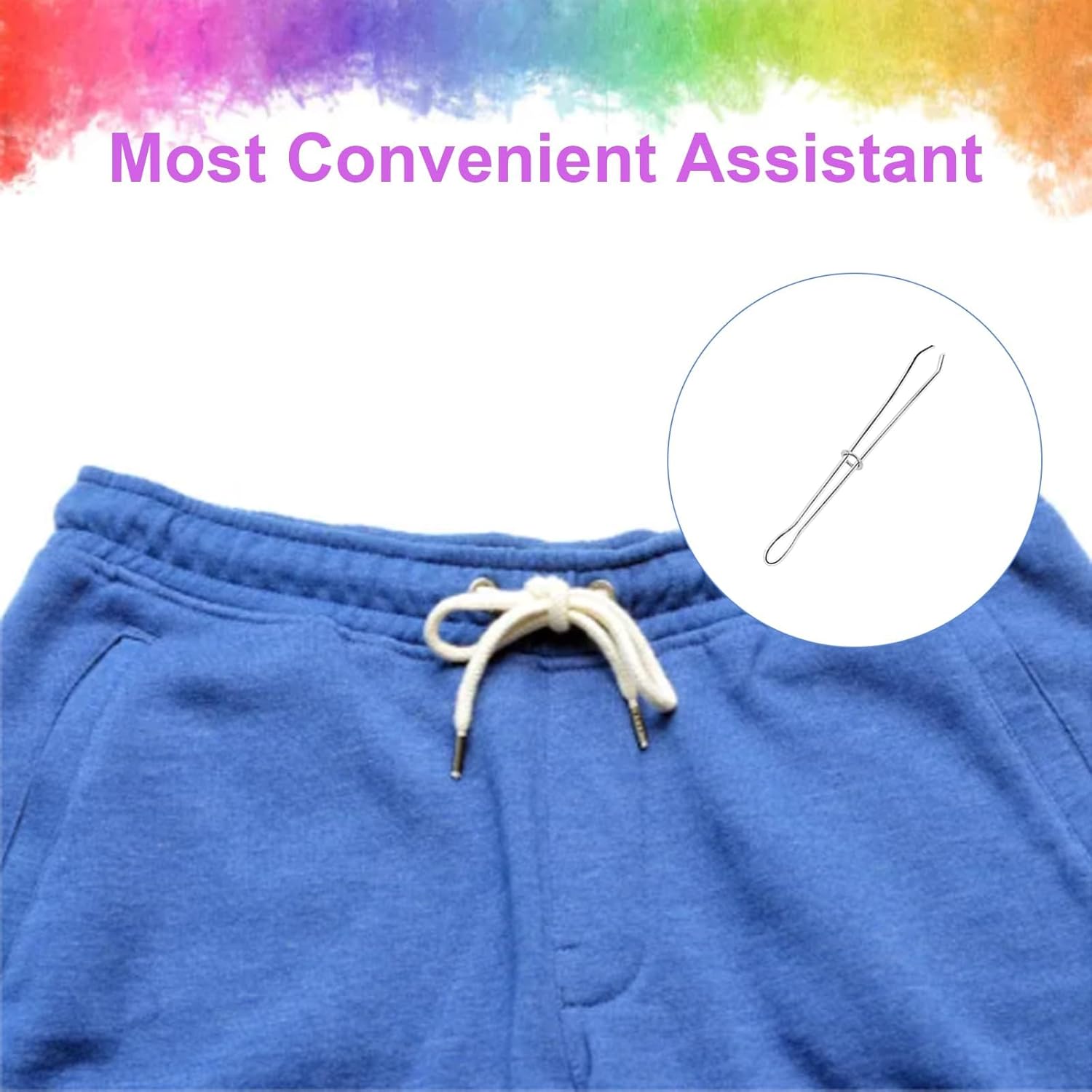 4 Pcs Bodkin Drawstring Threaders,Metal Drawstring Threader Tweezers Easy Quick Insert Drawstring DIY Rope Threader Clip Bodkin Sewing Tool for Sweatpants,Hoodies,Swim Trunks - Image 4