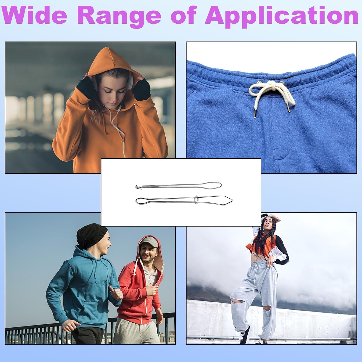 4 Pcs Bodkin Drawstring Threaders,Metal Drawstring Threader Tweezers Easy Quick Insert Drawstring DIY Rope Threader Clip Bodkin Sewing Tool for Sweatpants,Hoodies,Swim Trunks - Image 6