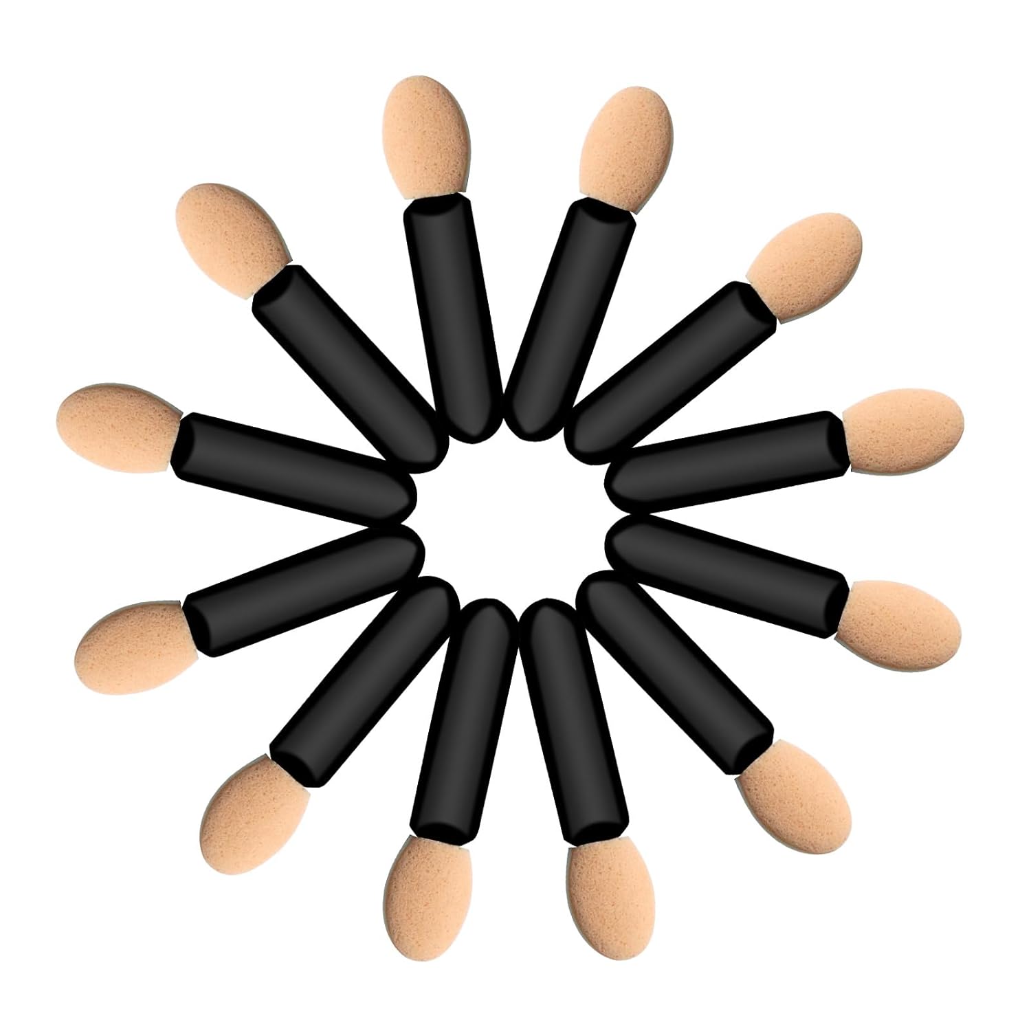 Eyeshadow Applicators Sponge Tip,120 Pcs Small Disposable Eye Shadow Applicators Sticks Double Sided 1.57Inch Portable Travel Mini Eye Makeup Brushes Short Eyeshadow Brushs for Makeup,Nail Art - Image 1