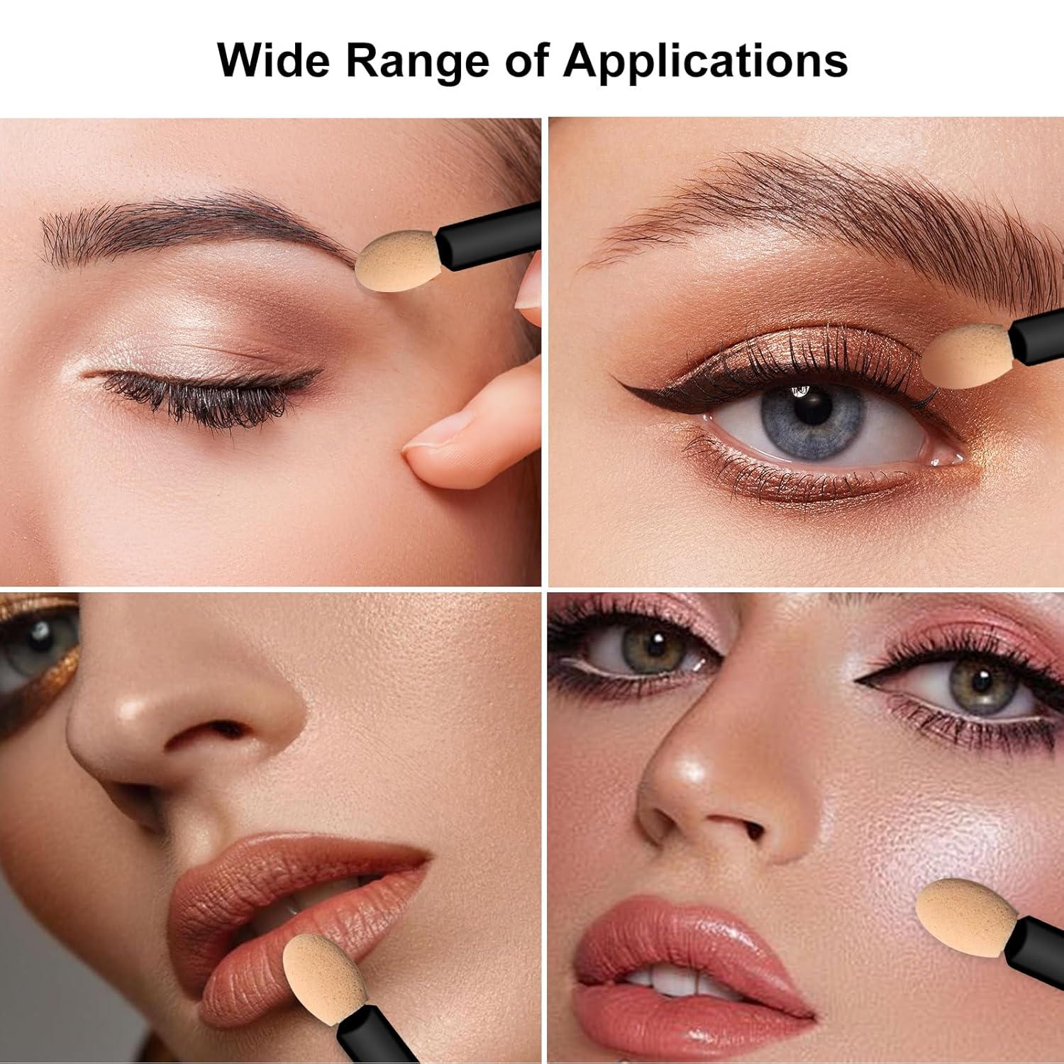 Eyeshadow Applicators Sponge Tip,120 Pcs Small Disposable Eye Shadow Applicators Sticks Double Sided 1.57Inch Portable Travel Mini Eye Makeup Brushes Short Eyeshadow Brushs for Makeup,Nail Art - Image 7
