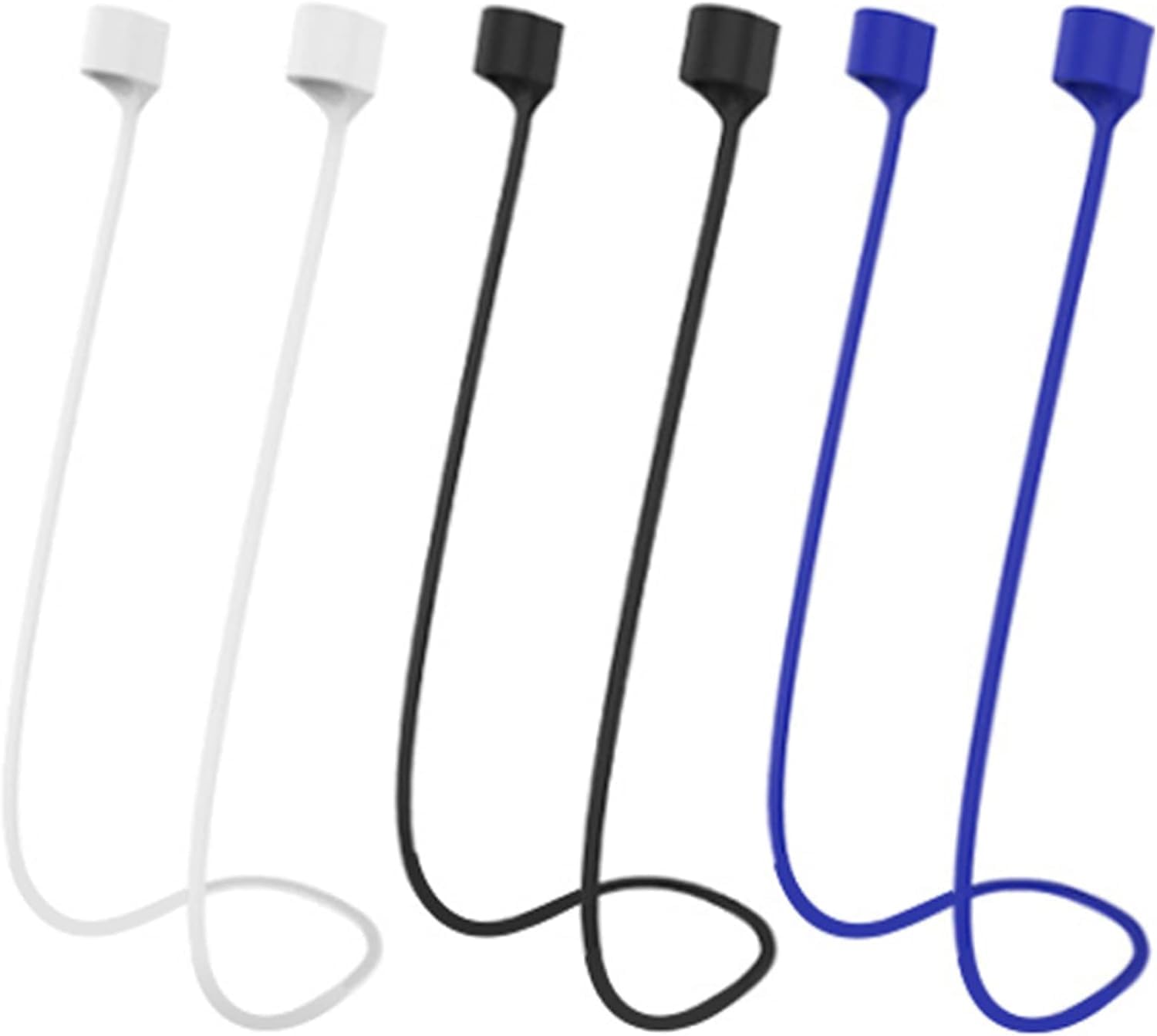 Airpod Strap,Magnetic Anti-Lost Air Pod Neck Strap Lanyard for AirPods 4/3/2/1,AirPod Pro 2/1 Soft Silicone Airpods Accessories Holder Strap for Running,Fitness,Dancing(White/Blue/Black) - Image 1