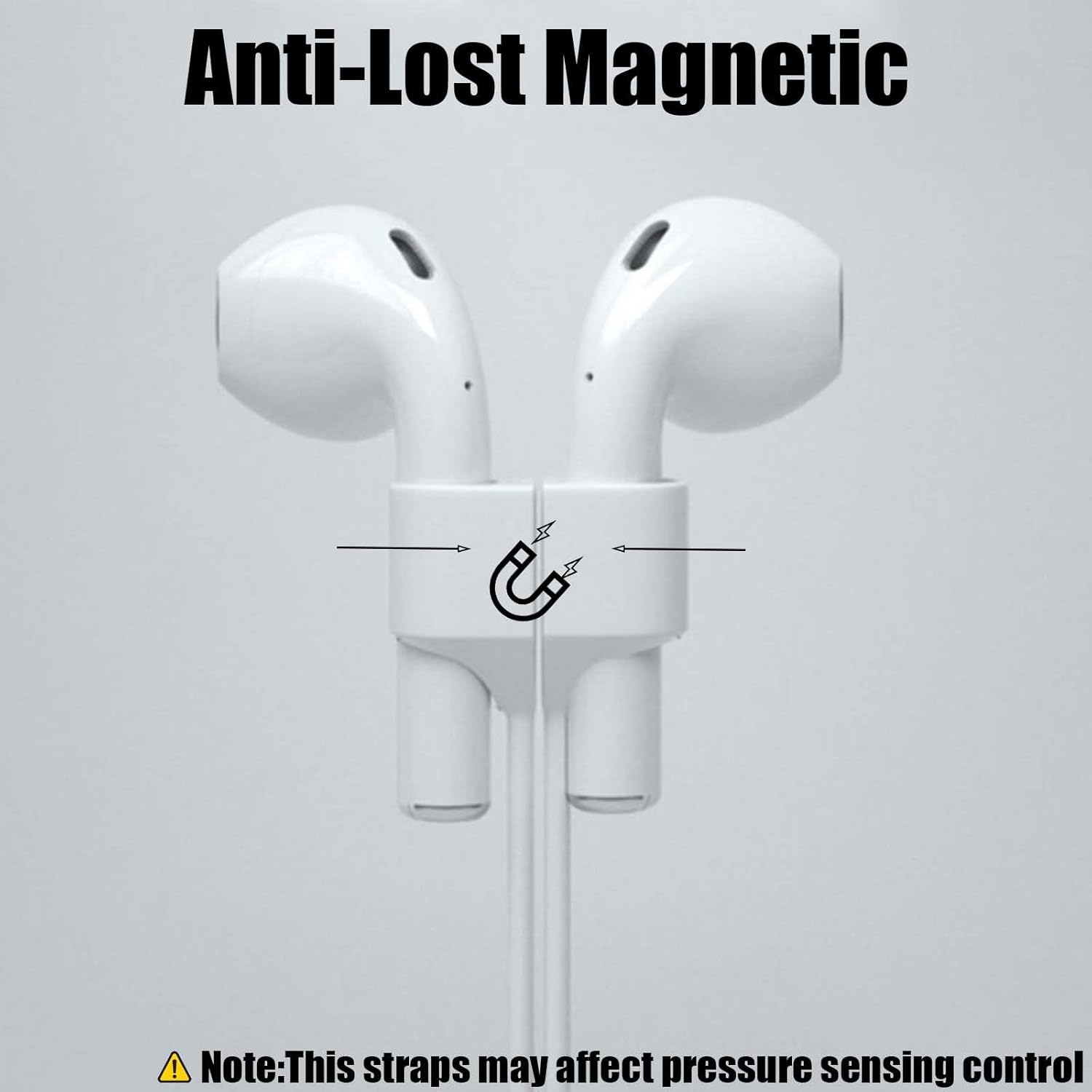 Airpod Strap,Magnetic Anti-Lost Air Pod Neck Strap Lanyard for AirPods 4/3/2/1,AirPod Pro 2/1 Soft Silicone Airpods Accessories Holder Strap for Running,Fitness,Dancing(White/Blue/Black) - Image 4