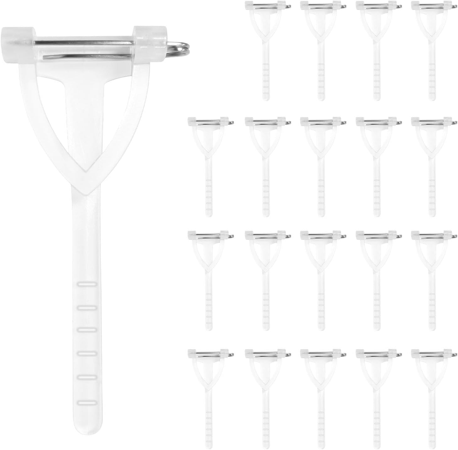 20Pcs Boutonniere Pins,Plastic Corsage Clips T-Shaped Boutonniere Clips for Weddings,Birthday,Festivals Floral Arrangement Fasteners for Suits,Formal Wear(White) - Image 1